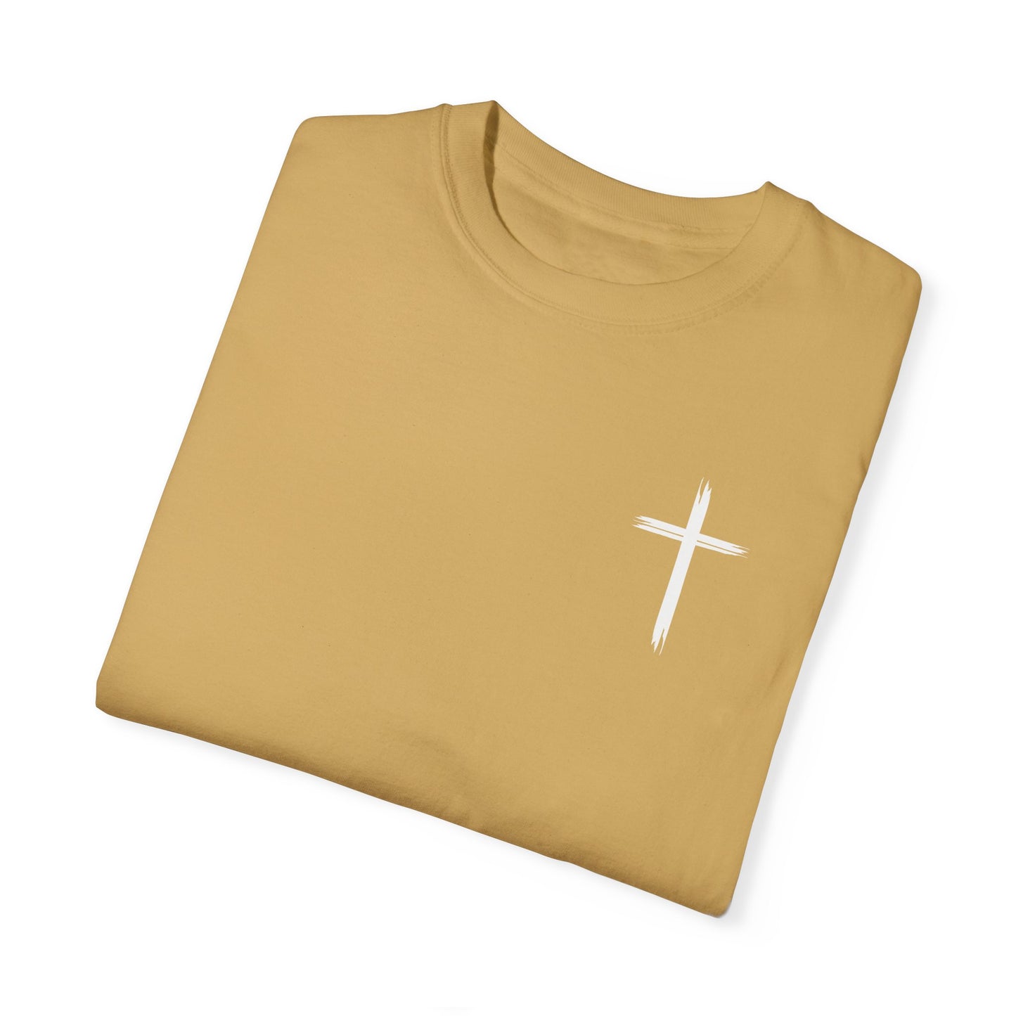 Unisex Garment-Dyed T-Shirt with Minimalist Cross Design