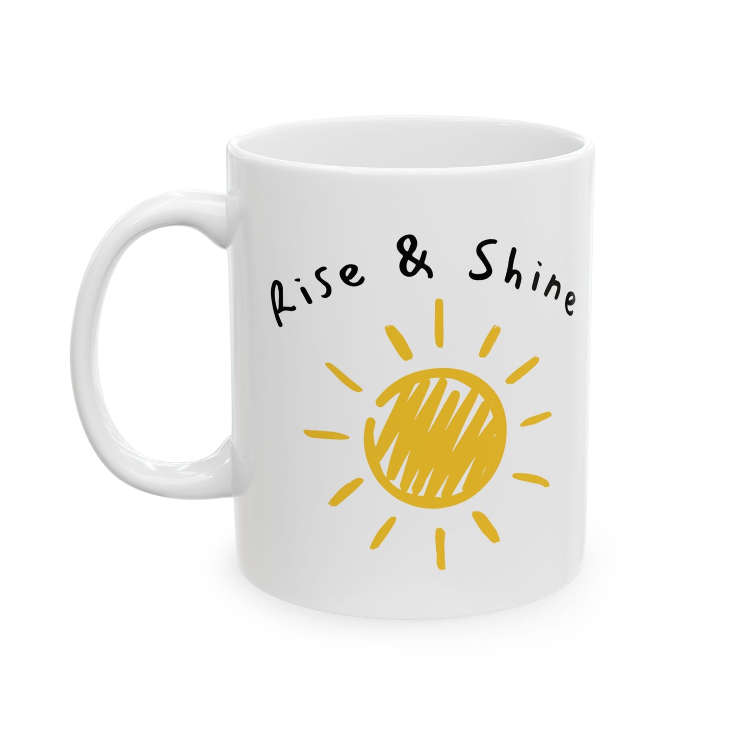 Sunshine Ceramic Mug – "Rise & Shine" – Perfect for Morning Motivation