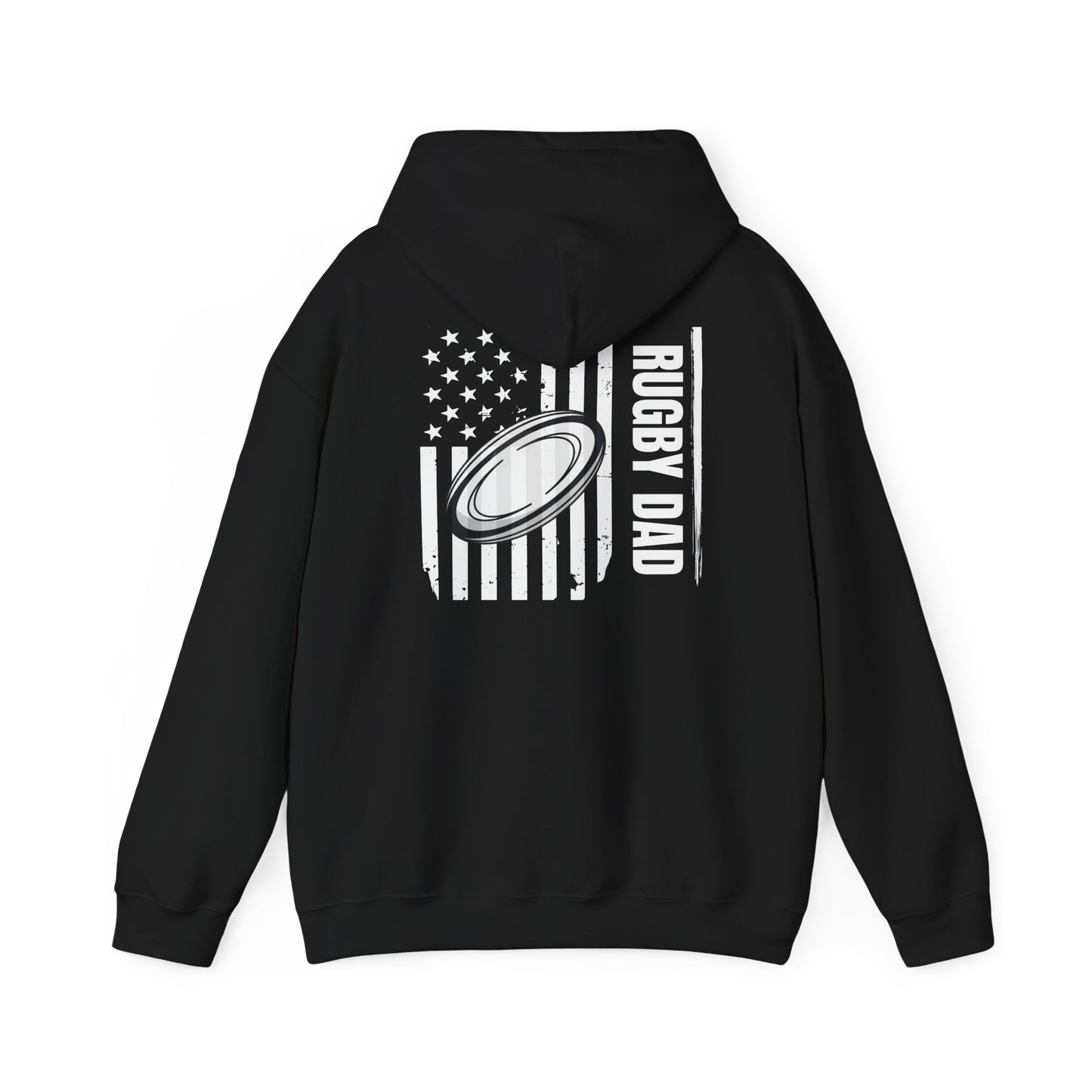 Rugby Dad Heavy Blend Hoodie - American Flag Design