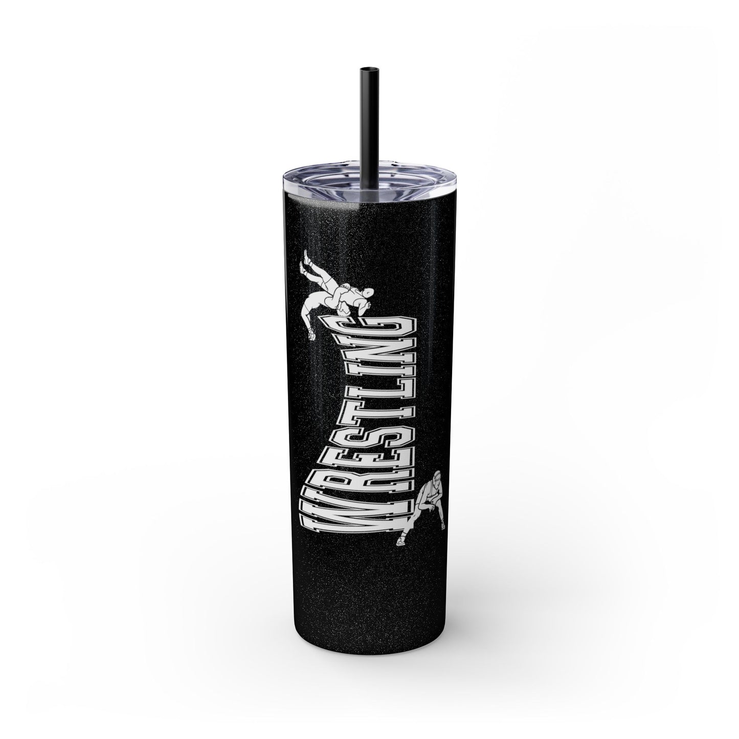 Wrestling-Themed 20oz Skinny Tumbler with Straw - Perfect for Sports Lovers