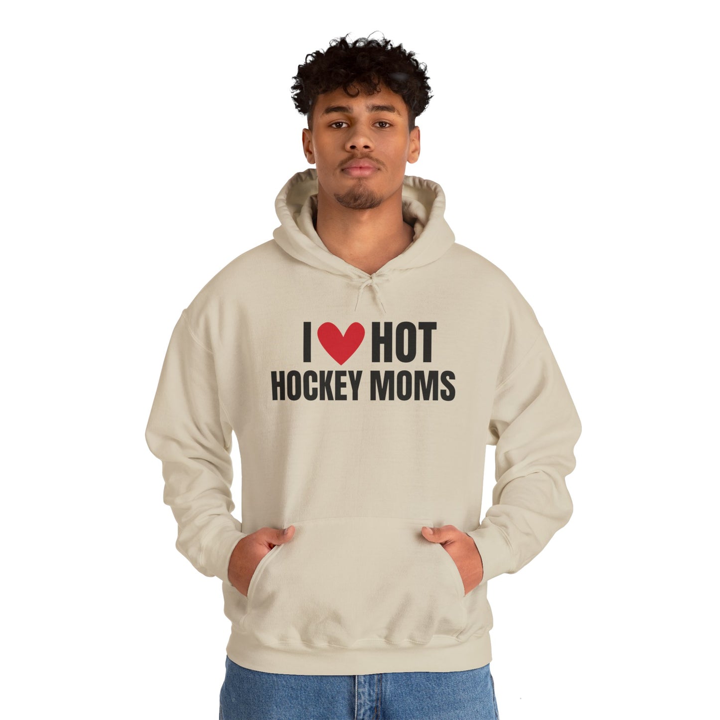 I ❤️ Hot Hockey Moms Unisex Hooded Sweatshirt