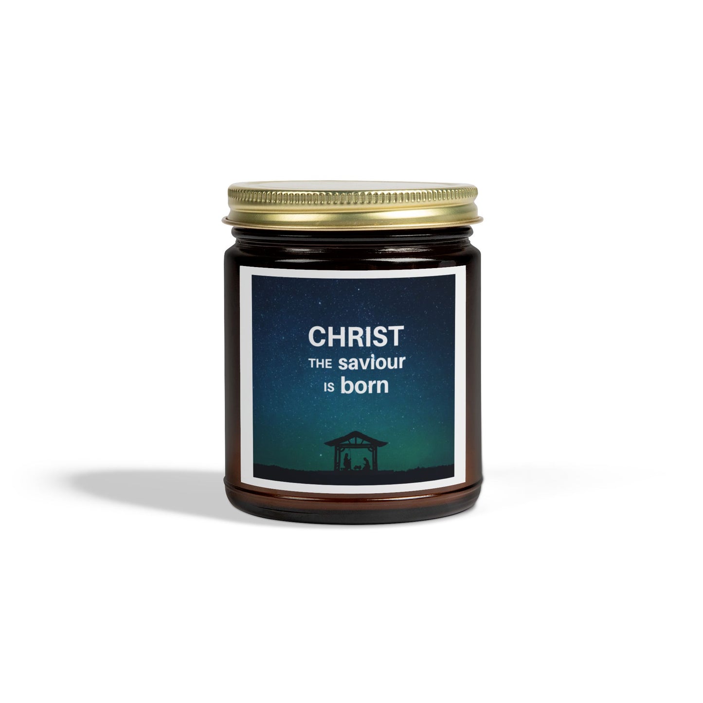 Coconut Apricot Scented Candle for Christmas - "Christ the Saviour is Born" - 4oz & 9oz