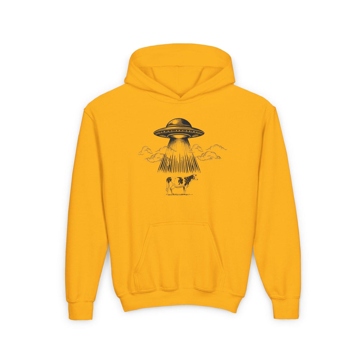 Youth Heavy Blend UFO Hoodie - Fun Space Travel Design for Kids