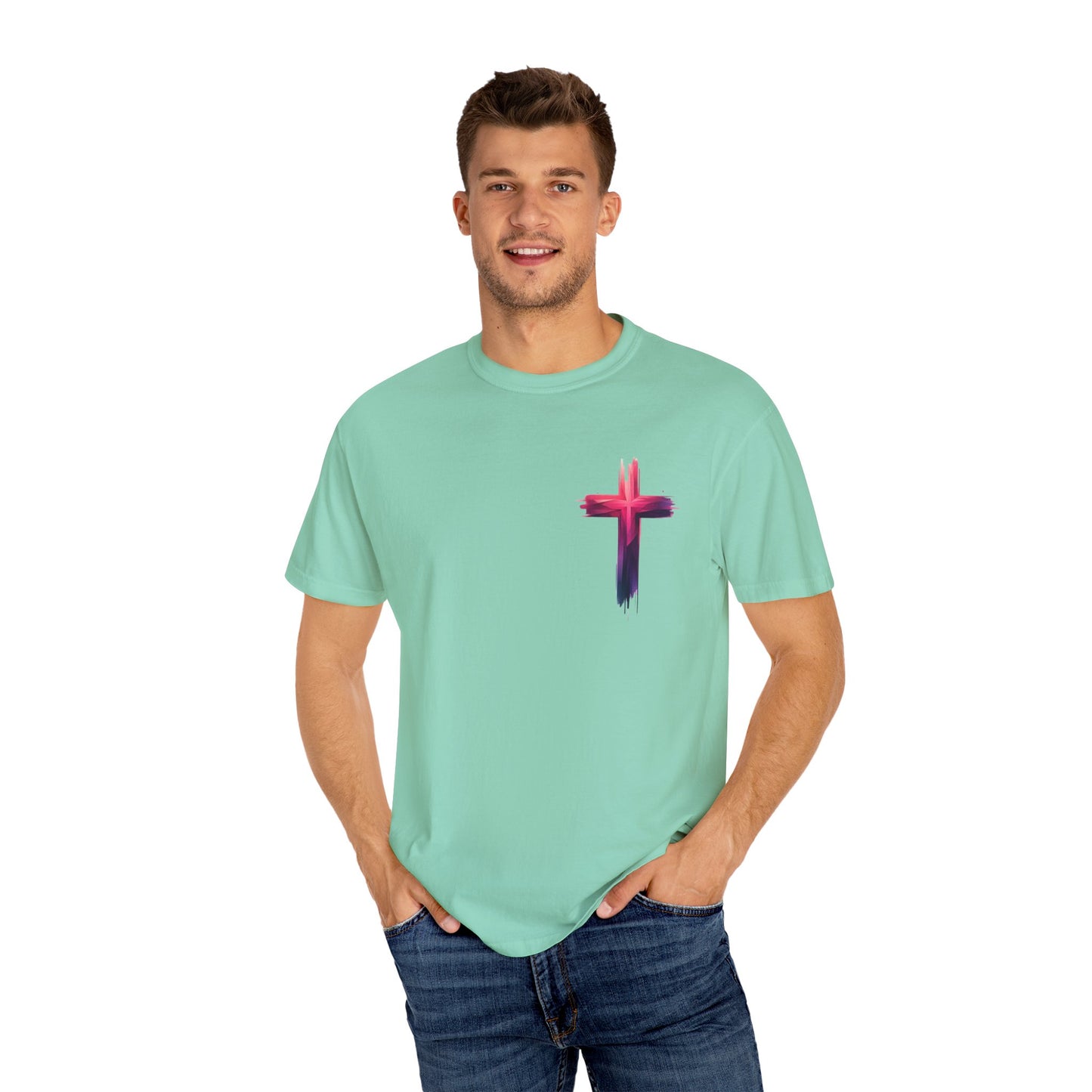 Vibrant Lion & Cross Unisex T-Shirt - Faith-Inspired Tees for Everyday Wear