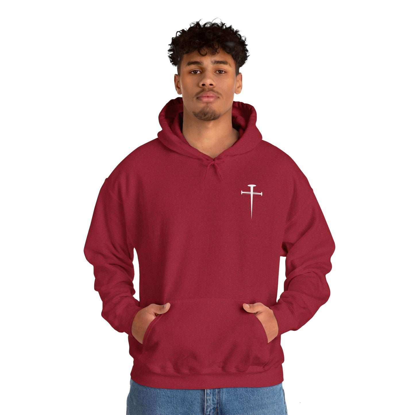 Unisex Heavy Blend™ Hooded Sweatshirt - Minimalist Design with Cross Logo