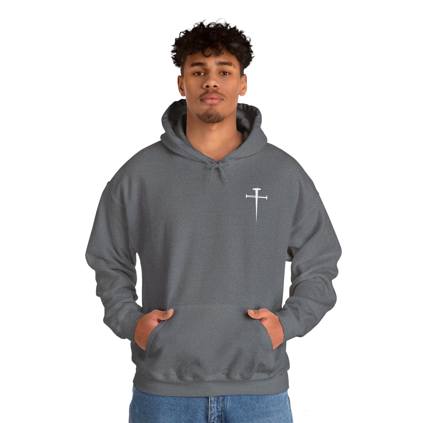 Unisex Heavy Blend™ Hooded Sweatshirt - Minimalist Design with Cross Logo