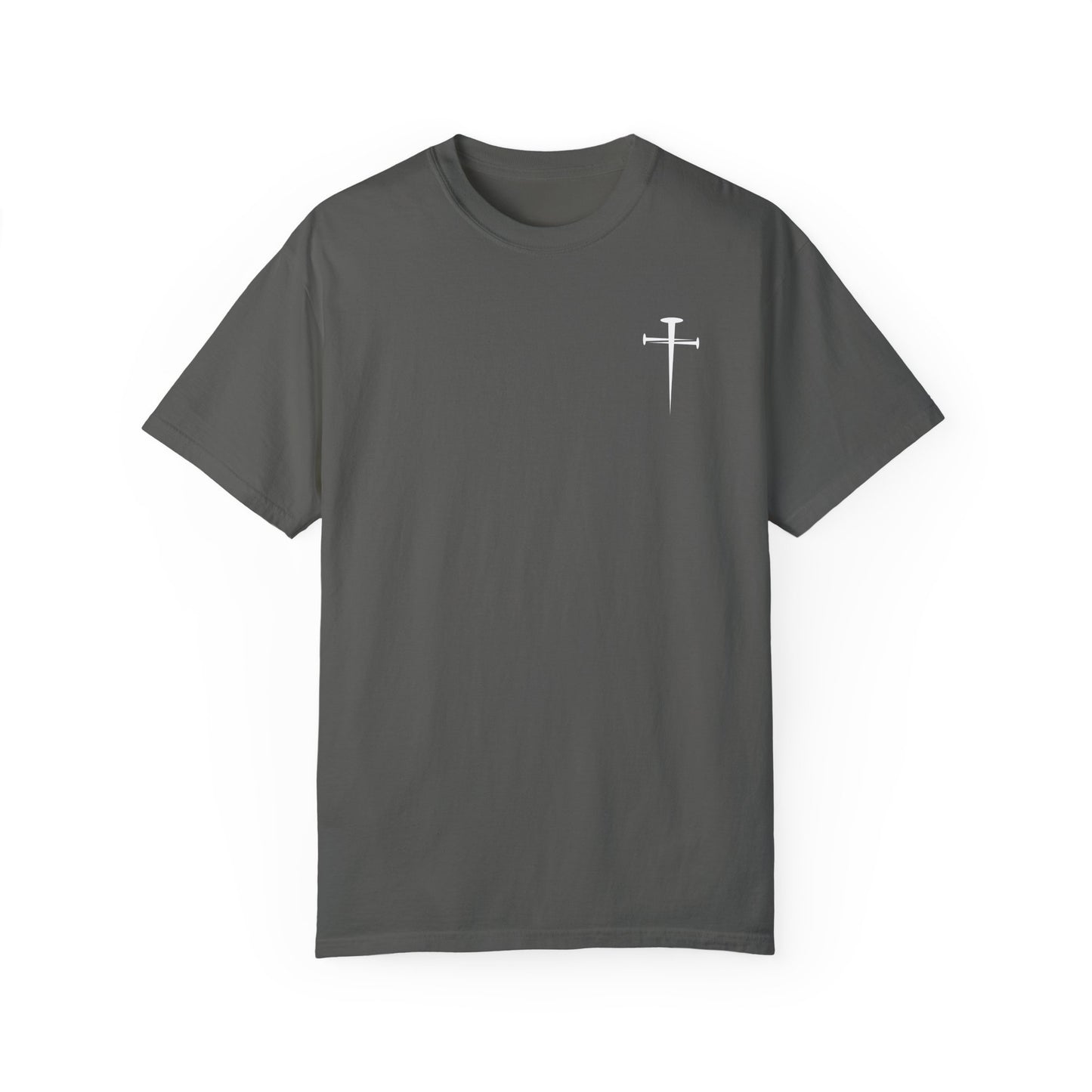 Minimalist Unisex Garment-Dyed T-Shirt with Cross Design