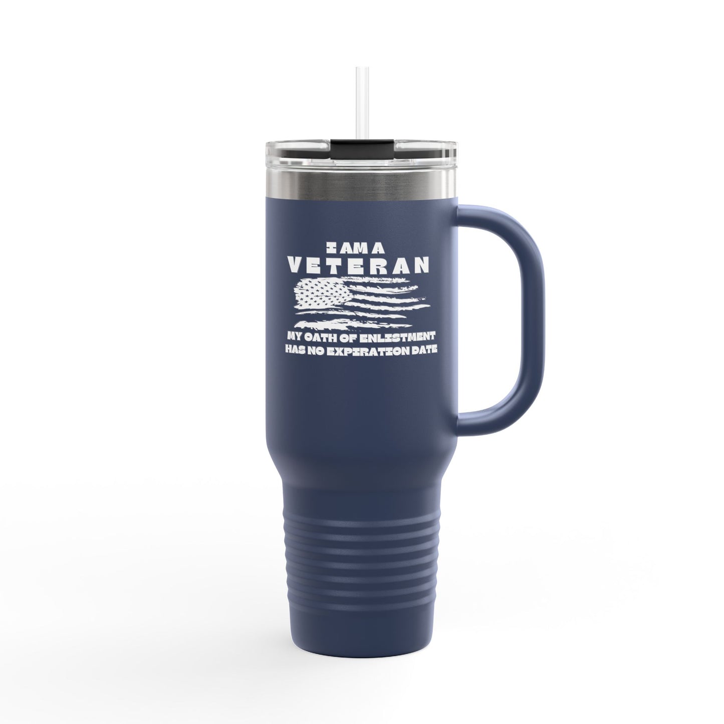 Veteran Insulated Travel Mug - 40oz with Straw, Perfect for Outdoor Adventures & Everyday Use