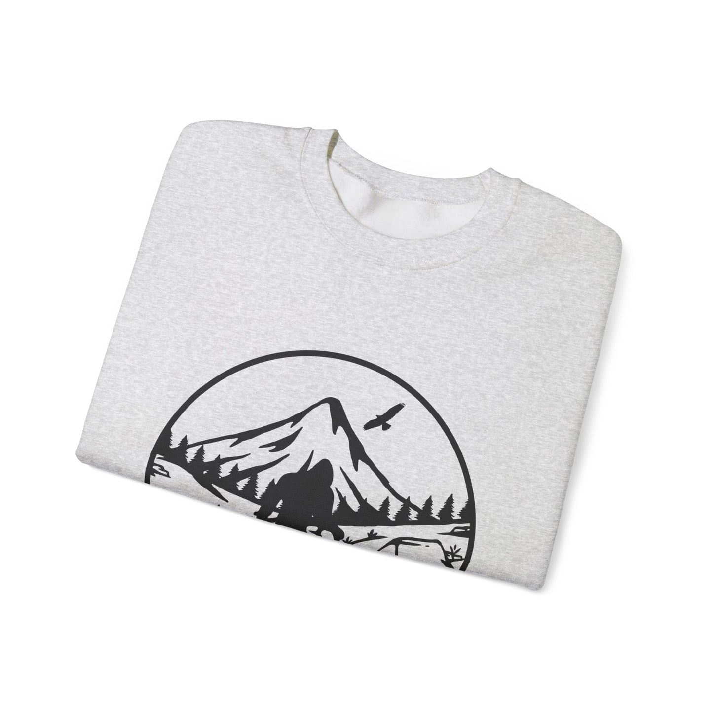 Bigfoot Adventure Unisex Heavy Blend™ Crewneck Sweatshirt – Cozy Outdoor Vibes