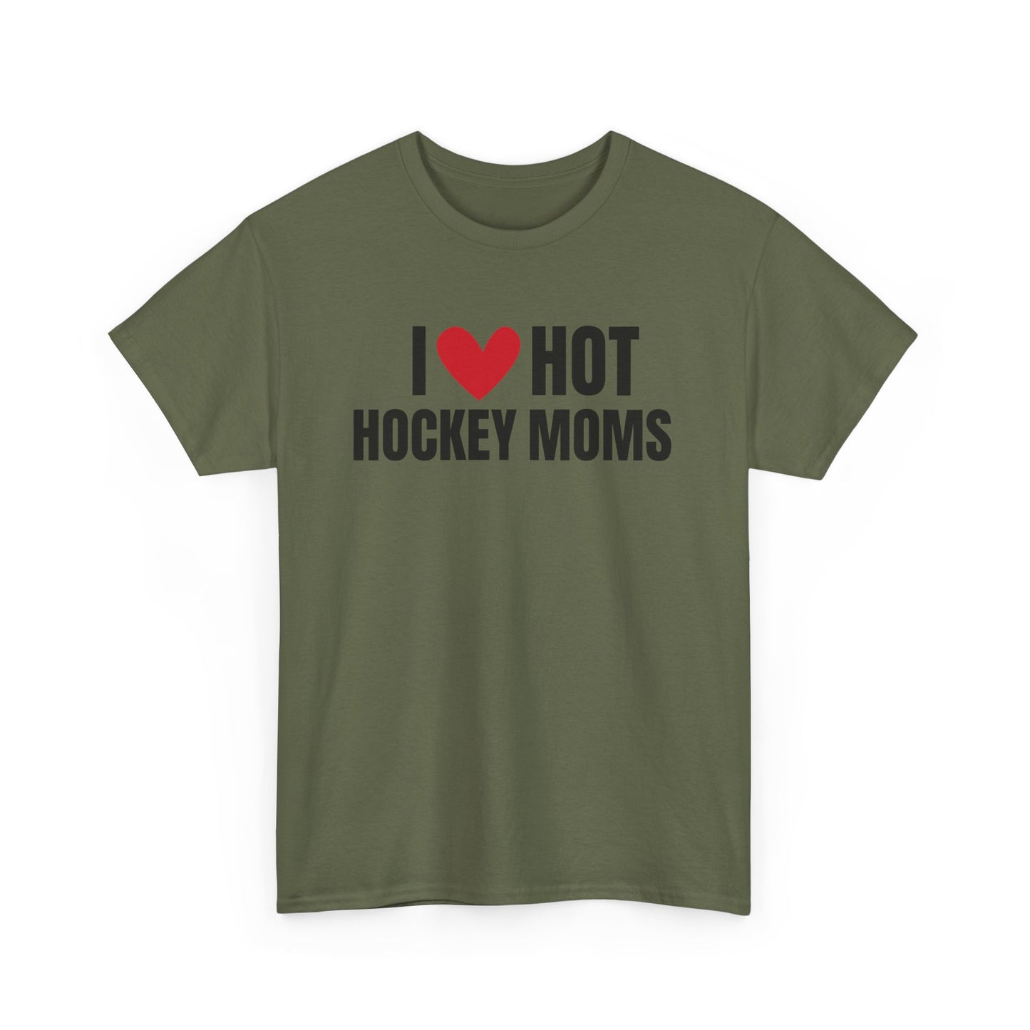I ❤️ Hot Hockey Moms Unisex Heavy Cotton Tee