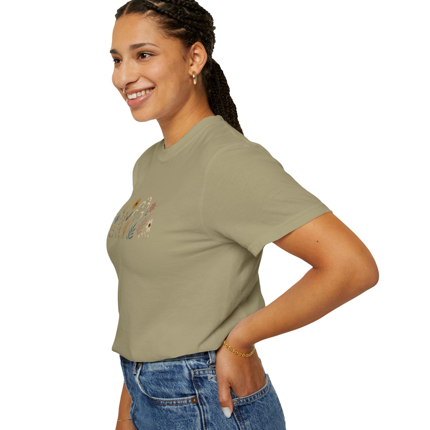 Botanical Floral Unisex T-Shirt - Garment-Dyed Nature-Inspired Tee