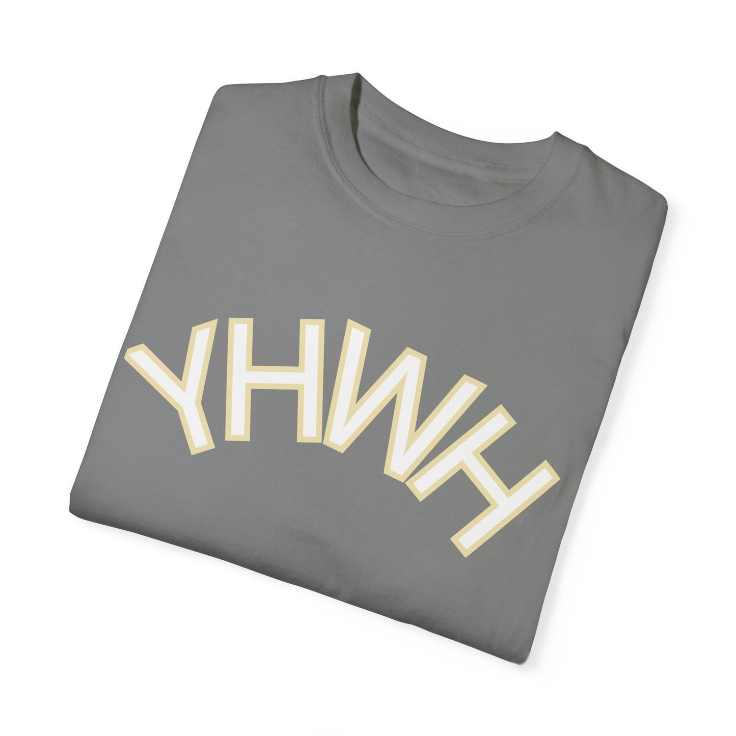 Unisex Garment-Dyed T-Shirt with YHWH Design - Casual Spiritual Fashion
