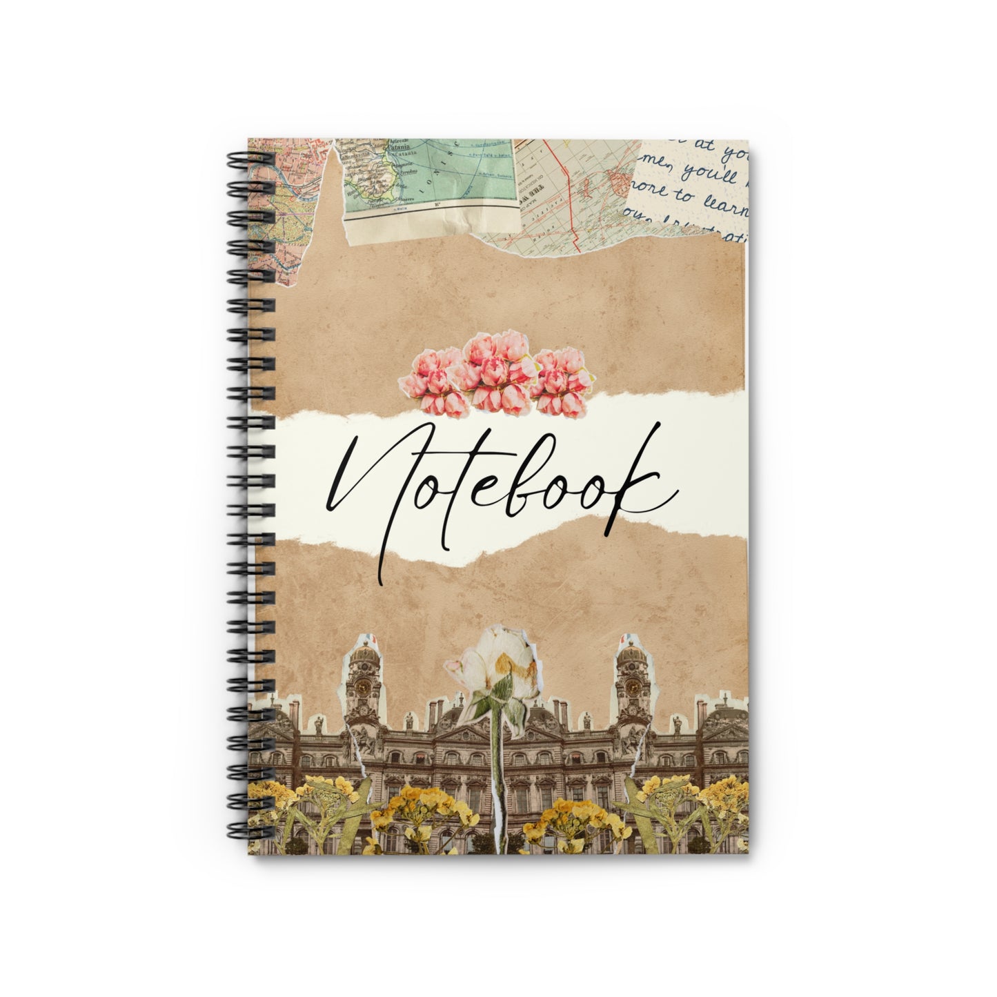 Vintage Floral Spiral Notebook - Ruled Line for Journaling and Note-Taking
