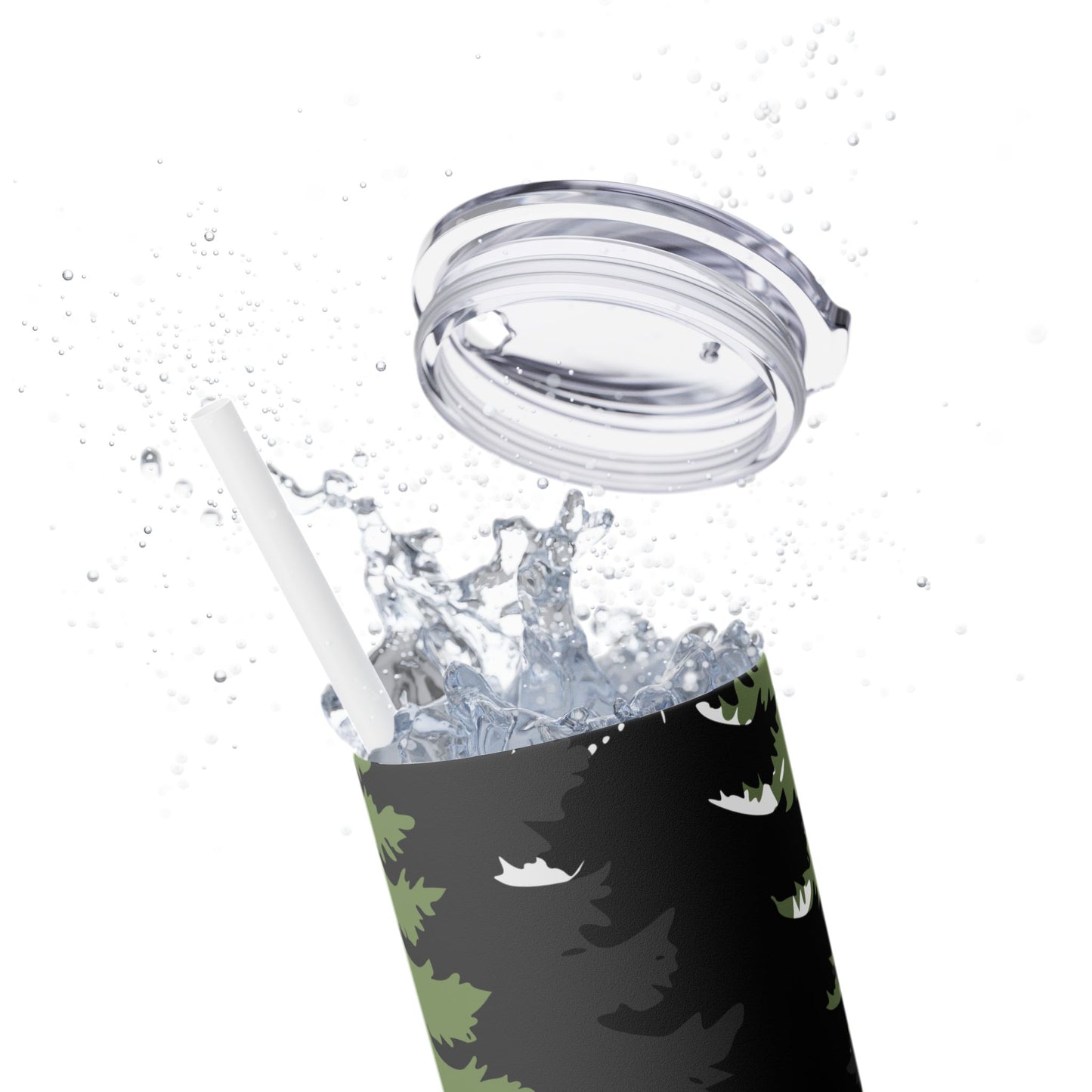 Adventure Hiking Skinny Tumbler with Straw - 20oz Outdoor Travel Mug