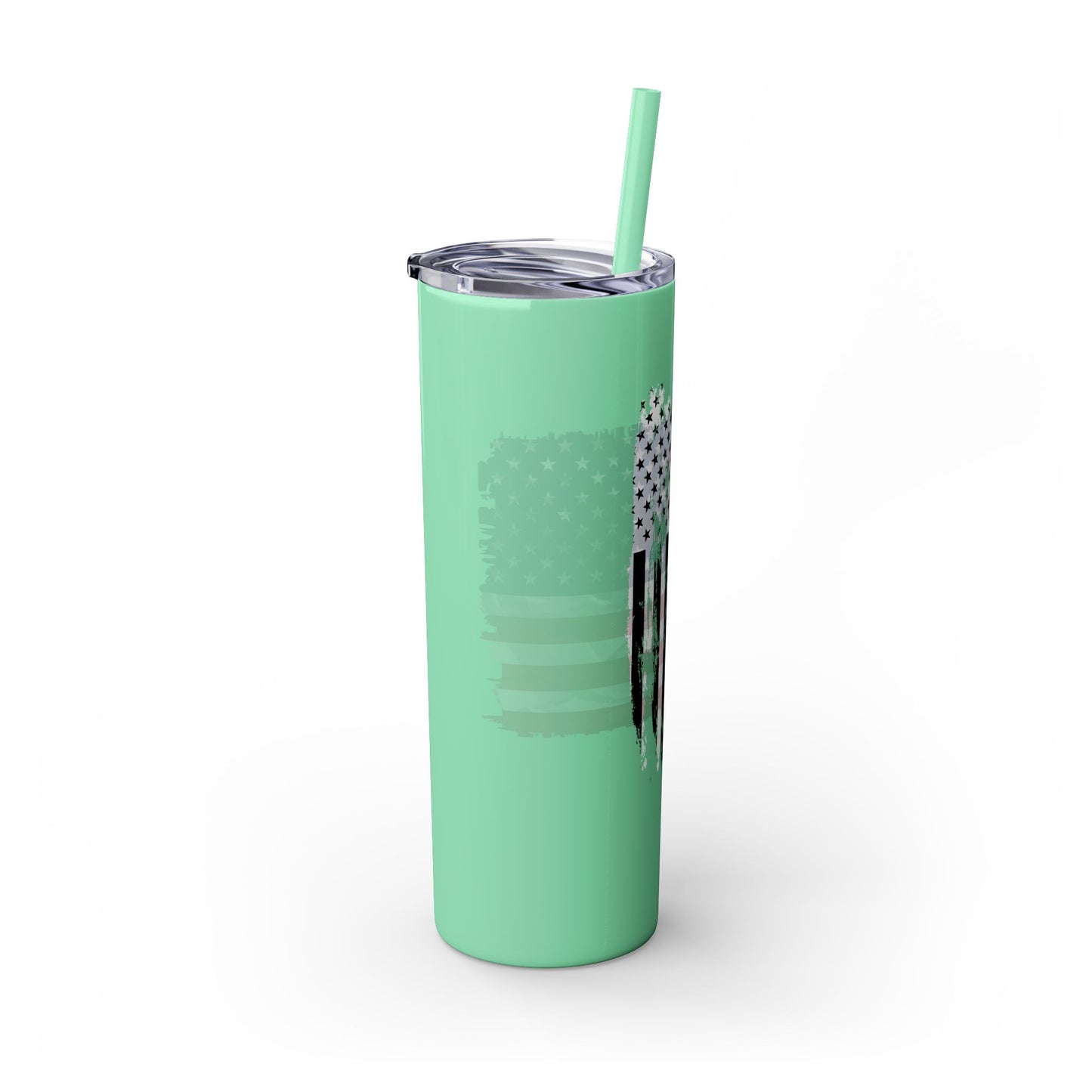 Patriotic Hockey Skinny Tumbler with Straw | 20oz Travel Mug for Independence Day