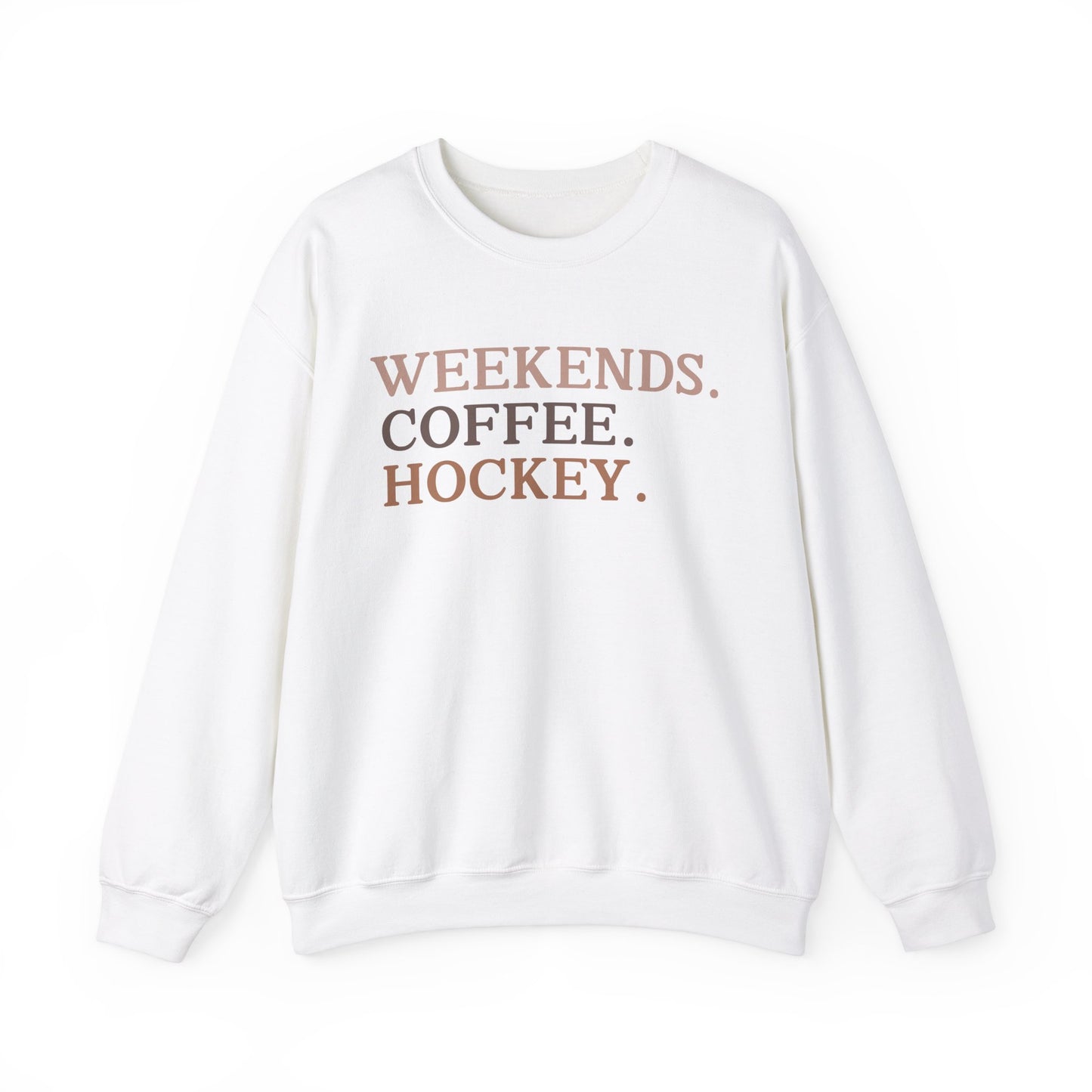 Weekends Coffee Hockey Sweatshirt | Unisex Cozy Crewneck for Relaxed Days