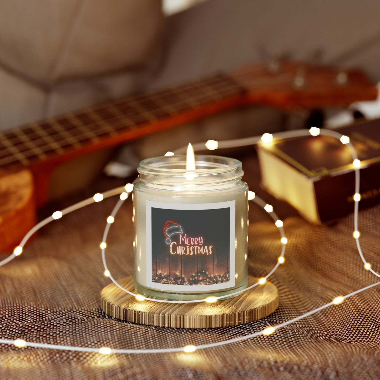 Merry Christmas Scented Candles - Coconut Apricot Wax (4oz, 9oz)