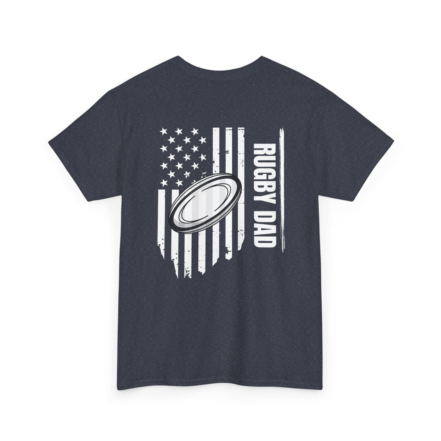 Rugby Dad Heavy Cotton Tee - American Flag Design