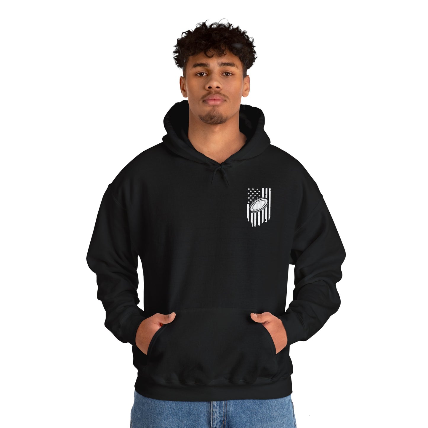 Rugby Dad Heavy Blend Hoodie - American Flag Design