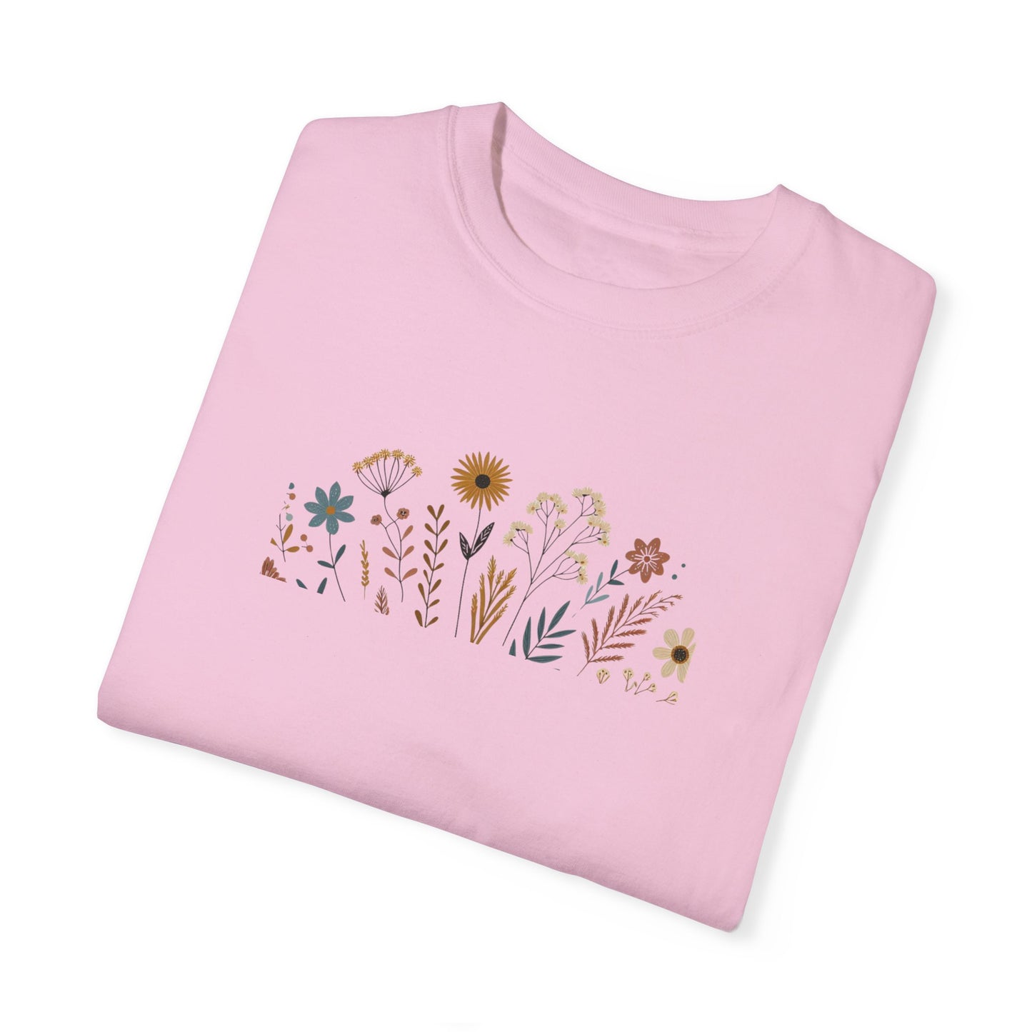 Botanical Floral Unisex T-Shirt - Garment-Dyed Nature-Inspired Tee