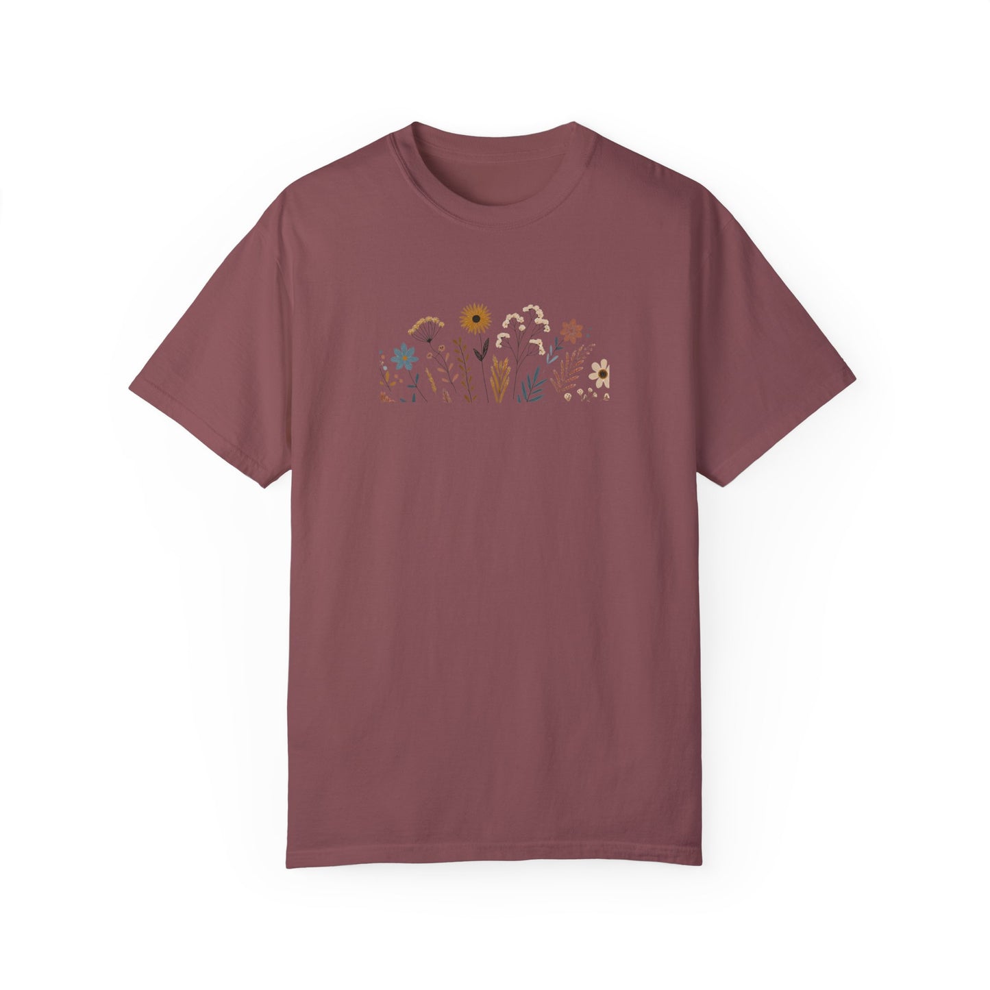 Botanical Floral Unisex T-Shirt - Garment-Dyed Nature-Inspired Tee