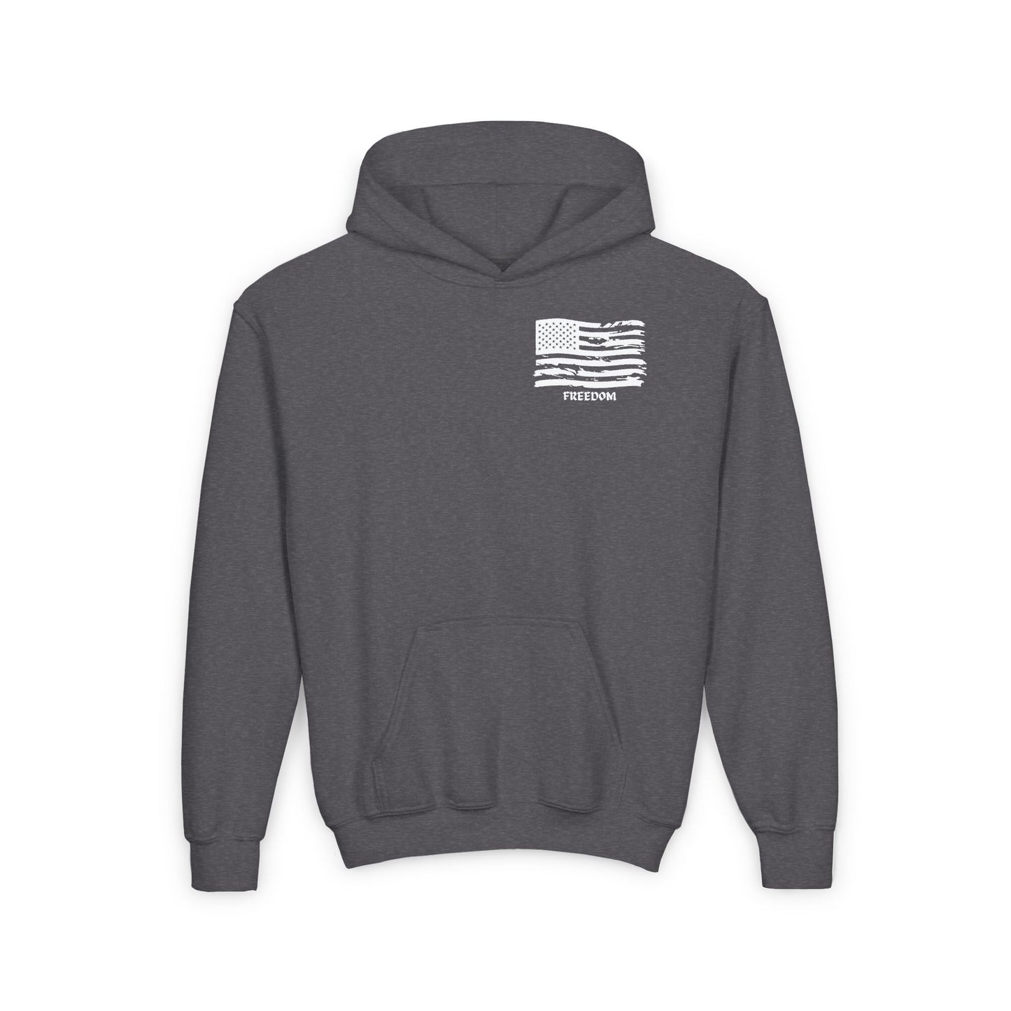 Youth Freedom Flag Hoodie - Cozy Heavy Blend Sweatshirt