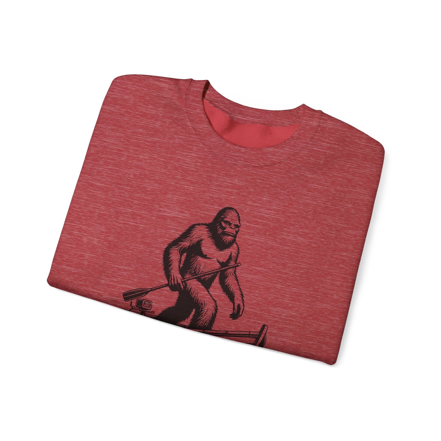 Bigfoot Fishing Adventure Crewneck Sweatshirt - Unisex, Cozy Apparel for Outdoorsy Fans