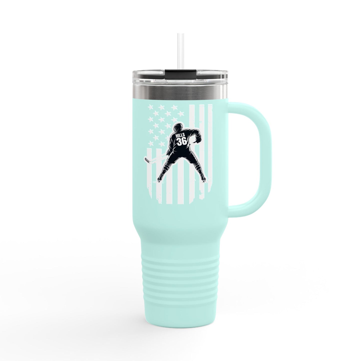 ***CUSTOM*** Patriotic Insulated Travel Mug - 40oz with Vintage Design for Sports Enthusiasts