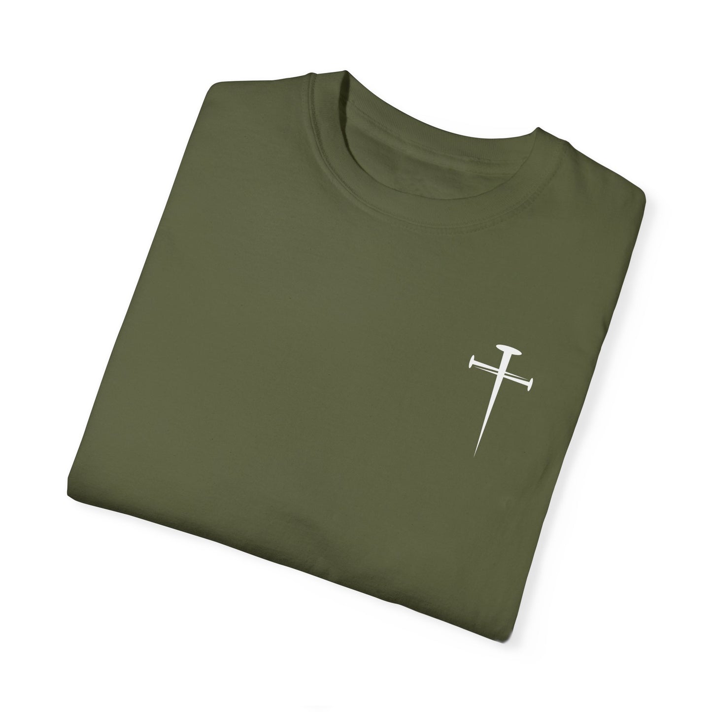 Minimalist Unisex Garment-Dyed T-Shirt with Cross Design