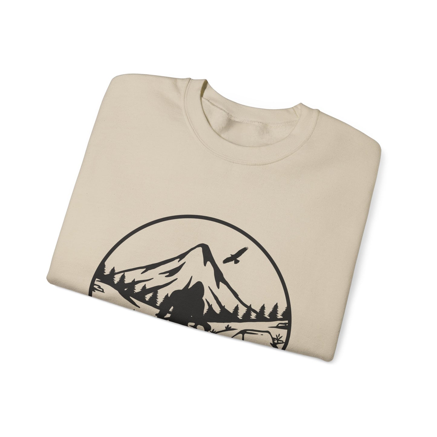 Bigfoot Adventure Unisex Heavy Blend™ Crewneck Sweatshirt – Cozy Outdoor Vibes