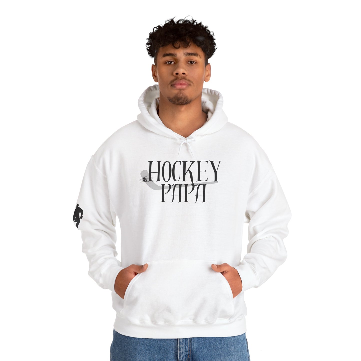 * Custom * Hockey Papa Hooded Sweatshirt - Unisex Heavy Blend