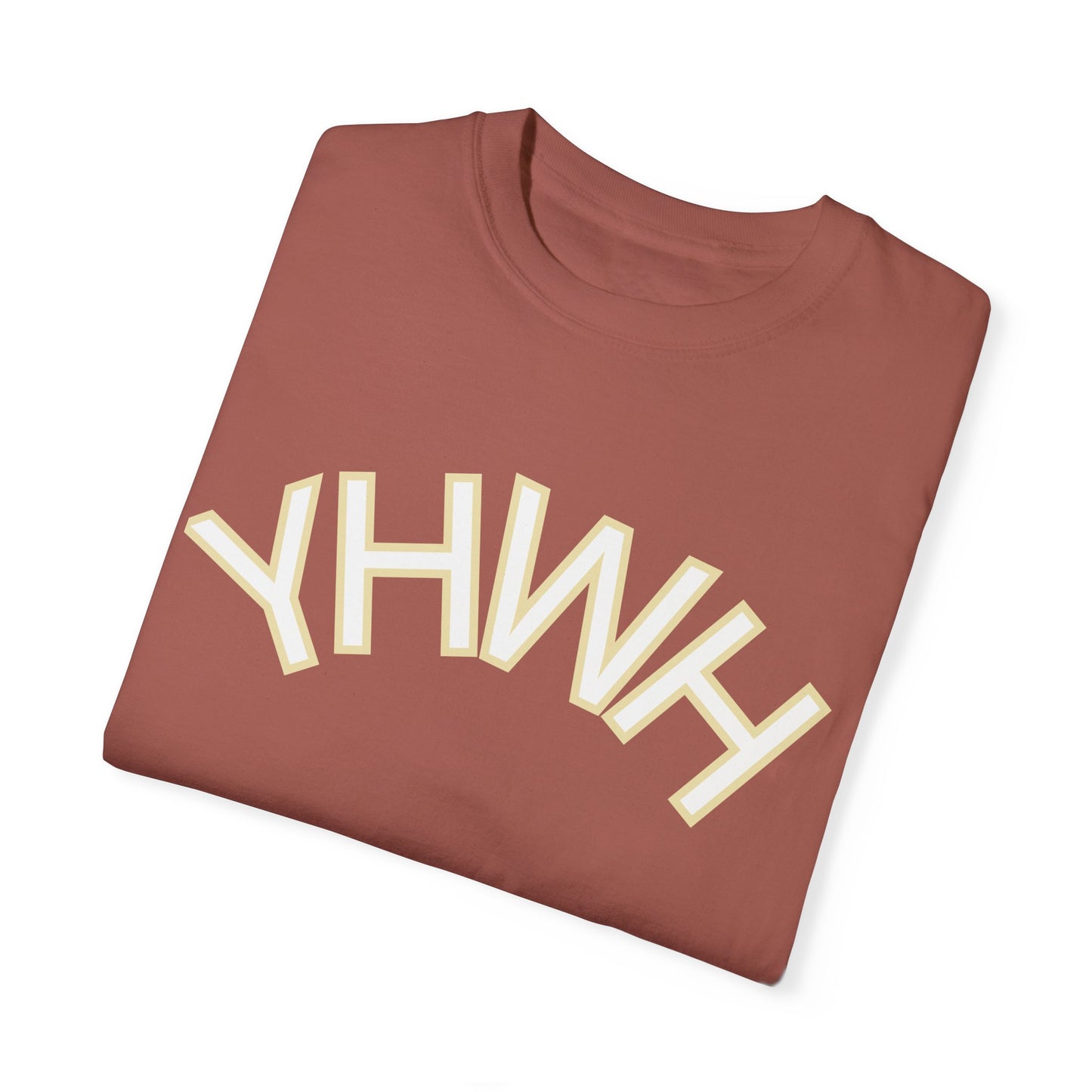 Unisex Garment-Dyed T-Shirt with YHWH Design - Casual Spiritual Fashion
