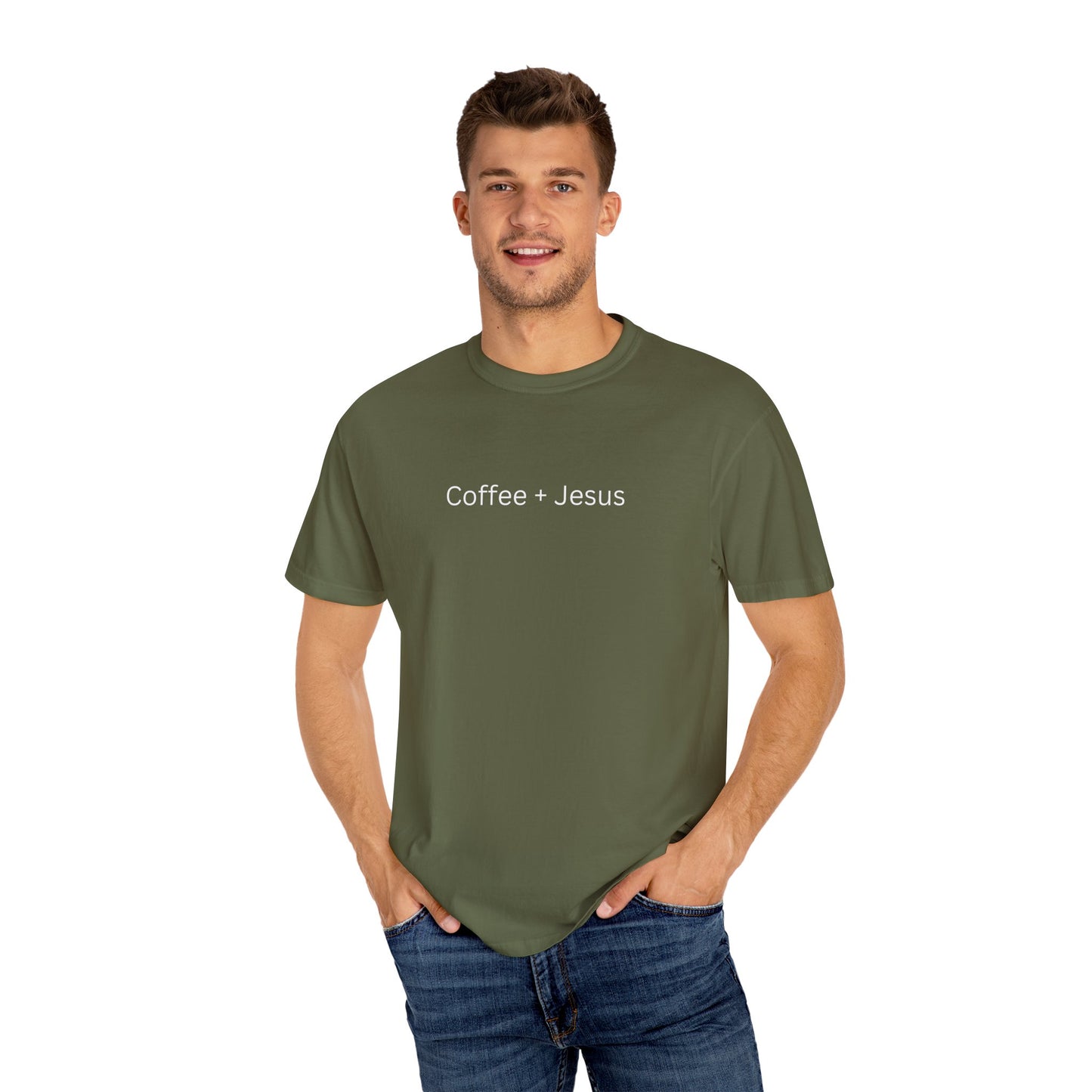 Coffee + Jesus Unisex Garment-Dyed T-Shirt