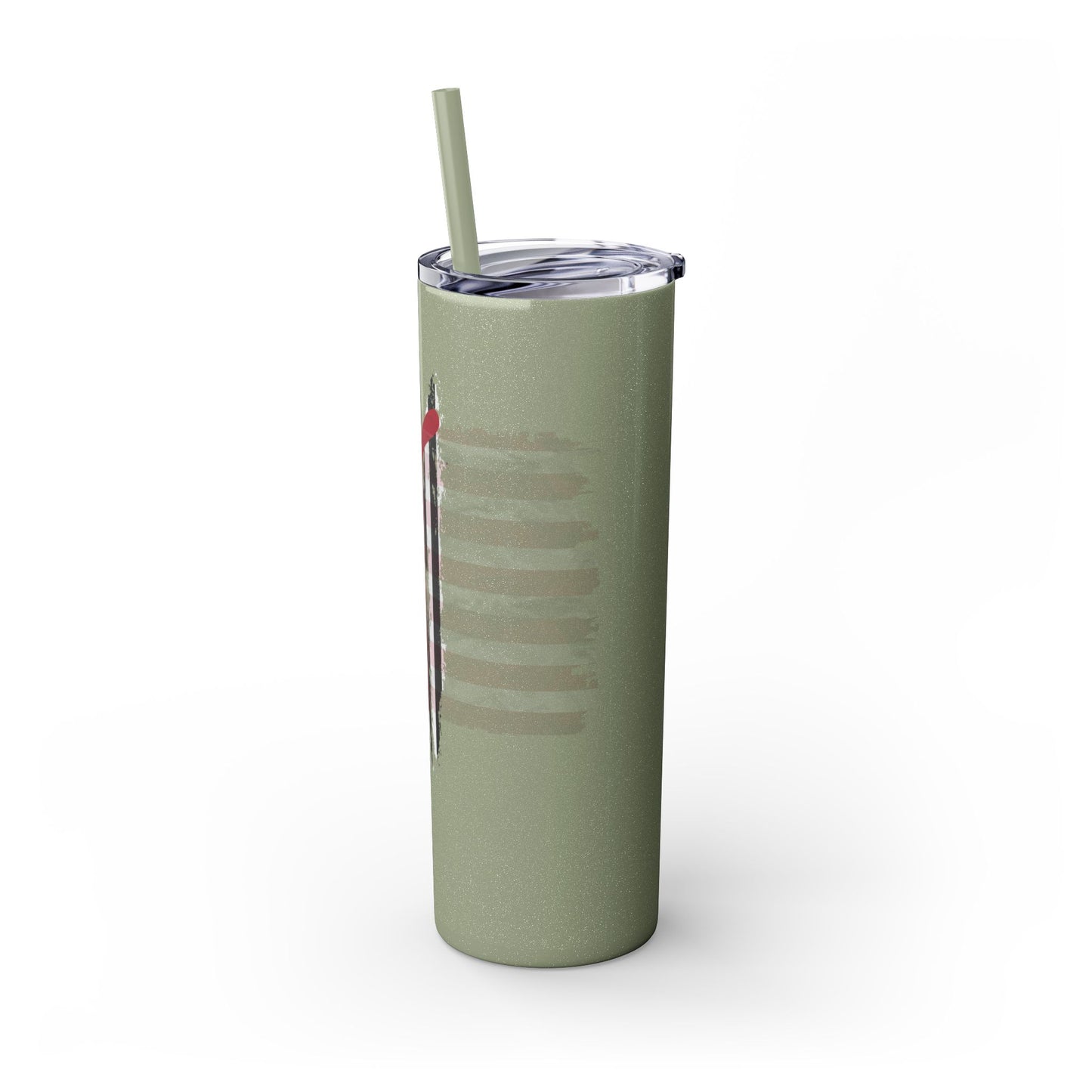 Patriotic Hockey Skinny Tumbler with Straw | 20oz Travel Mug for Independence Day