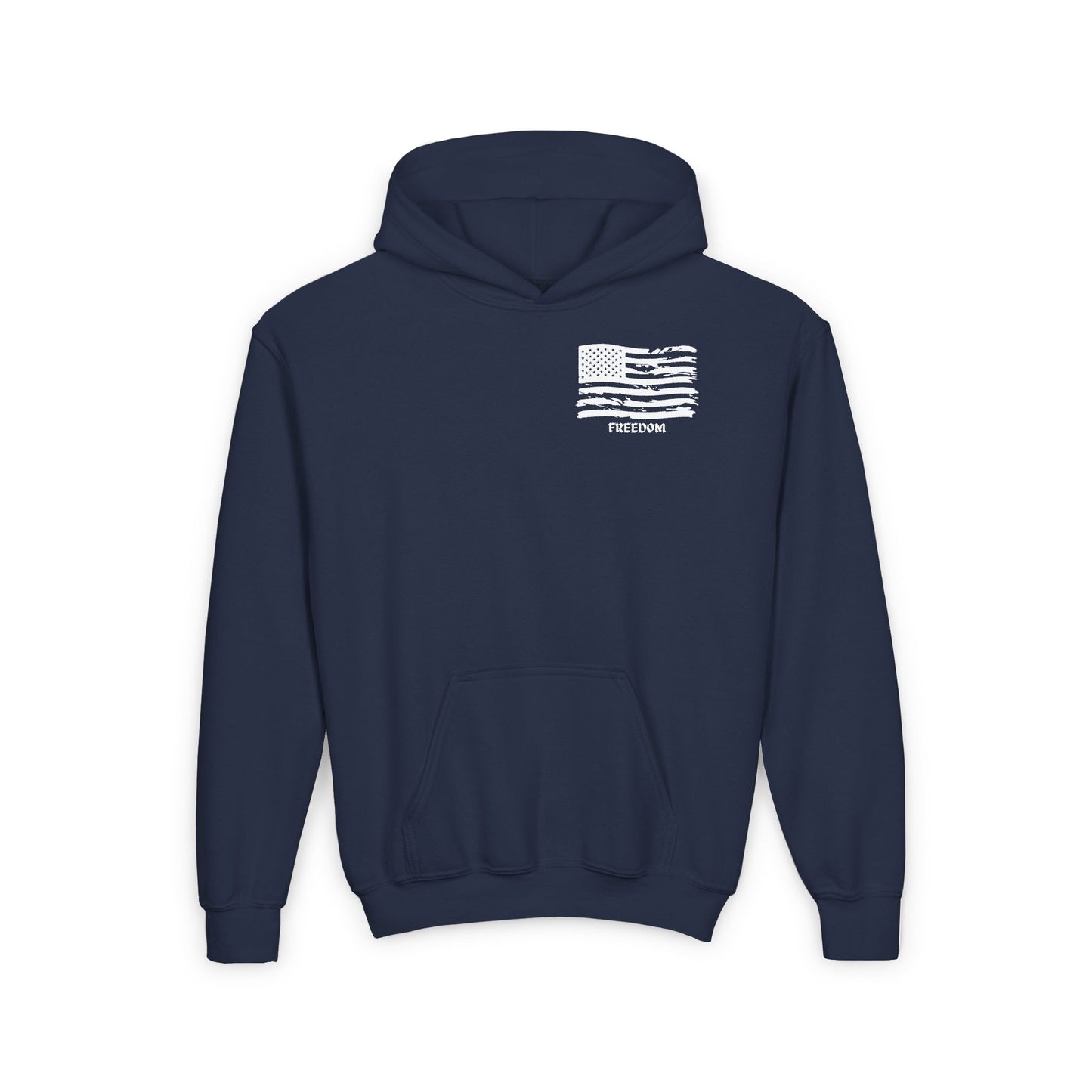 Youth Freedom Flag Hoodie - Cozy Heavy Blend Sweatshirt