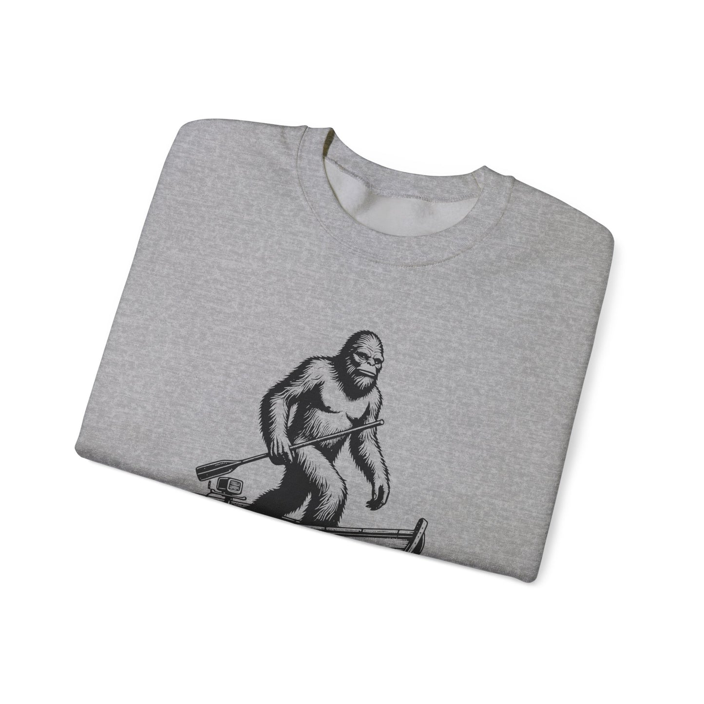 Bigfoot Fishing Adventure Crewneck Sweatshirt - Unisex, Cozy Apparel for Outdoorsy Fans