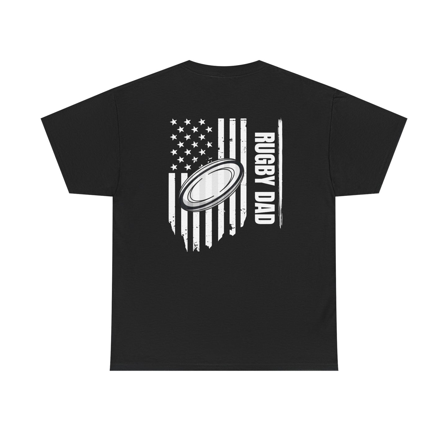 Rugby Dad Heavy Cotton Tee - American Flag Design