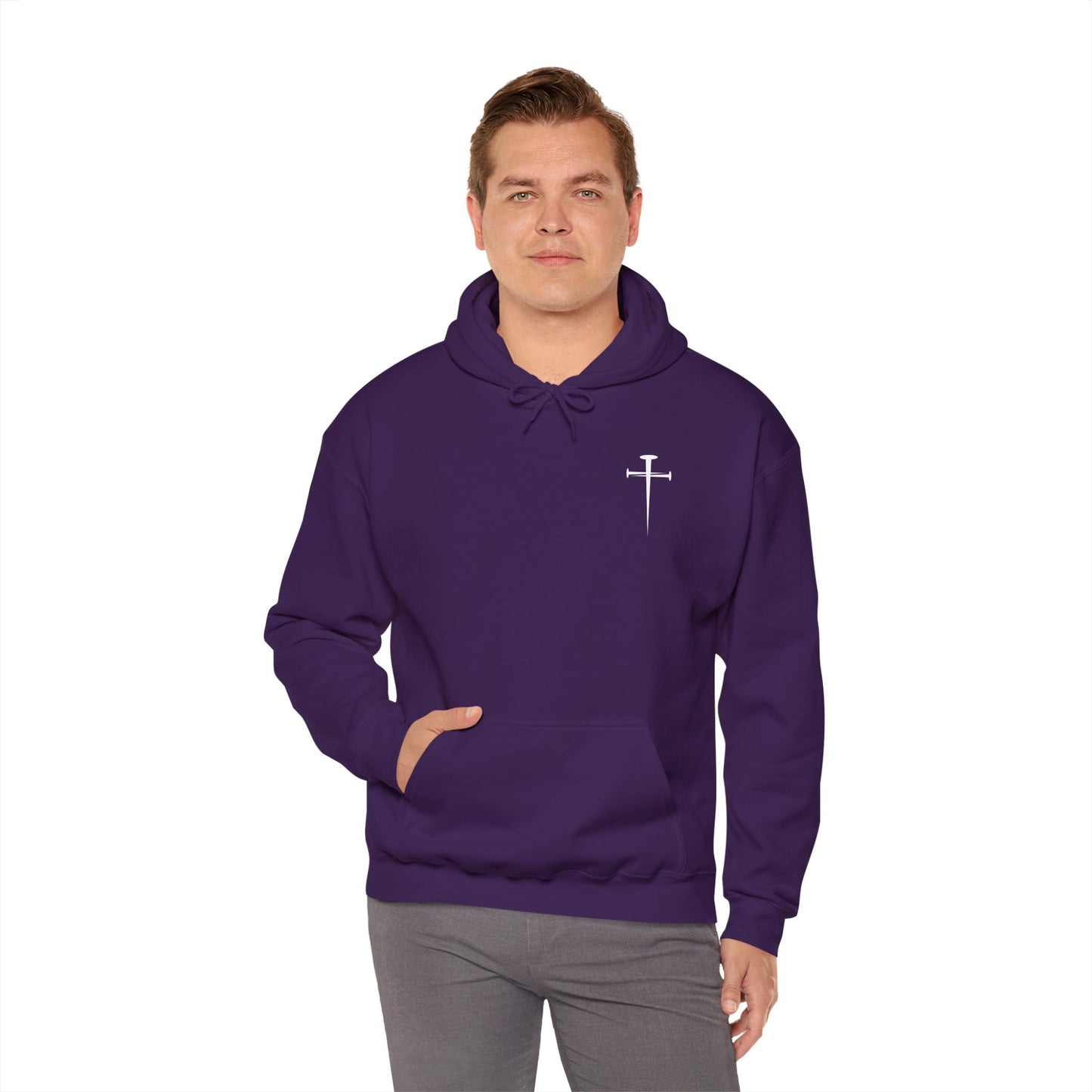 Unisex Heavy Blend™ Hooded Sweatshirt - Minimalist Design with Cross Logo