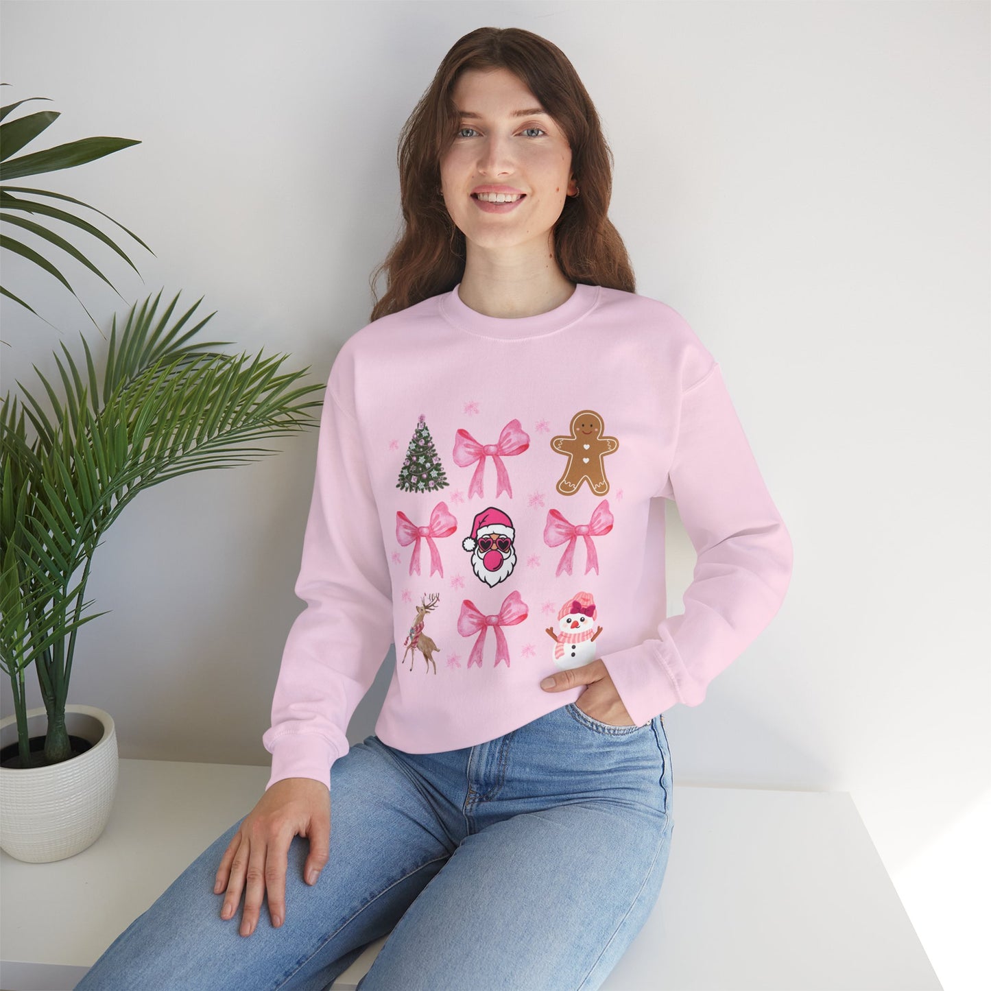 Festive Holiday Crewneck Sweatshirt with Christmas Designs