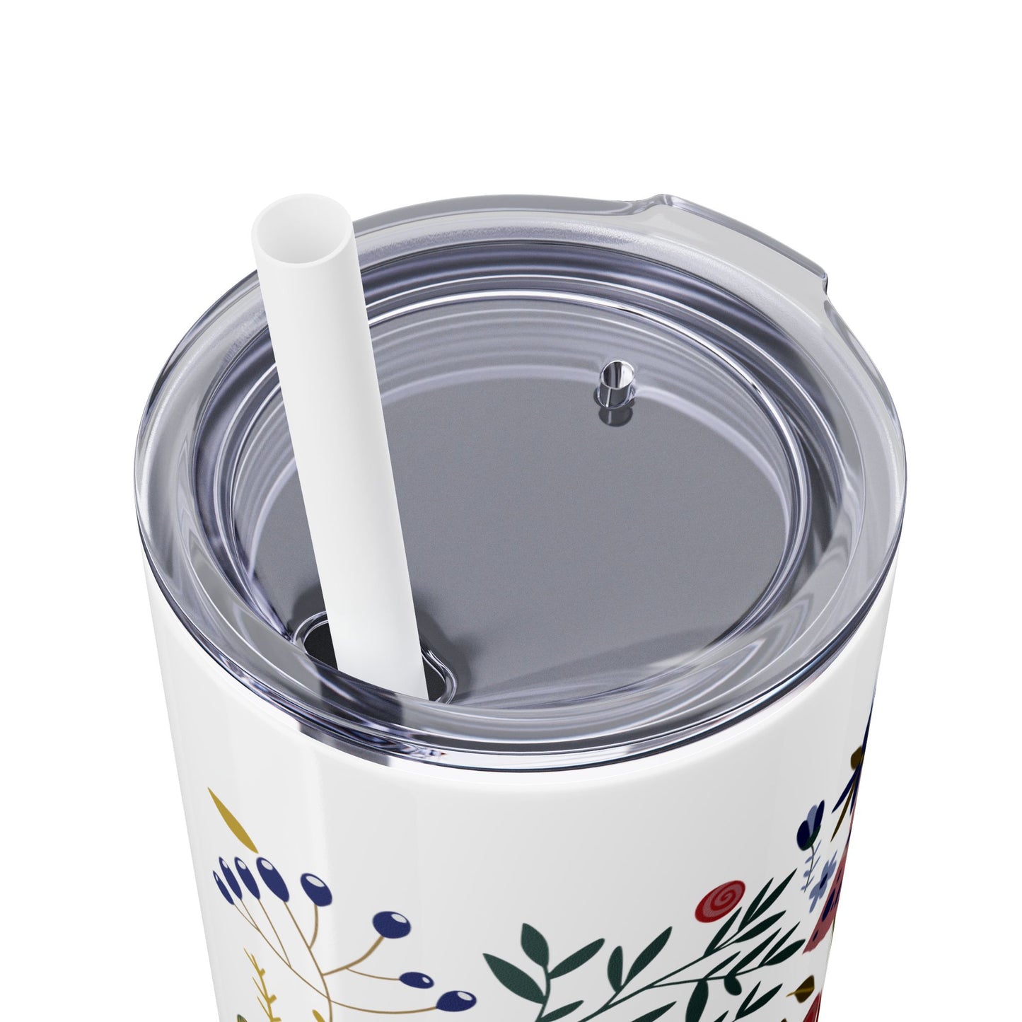 Bloom with Grace 20oz Skinny Tumbler with Straw - Stylish Floral Drinkware