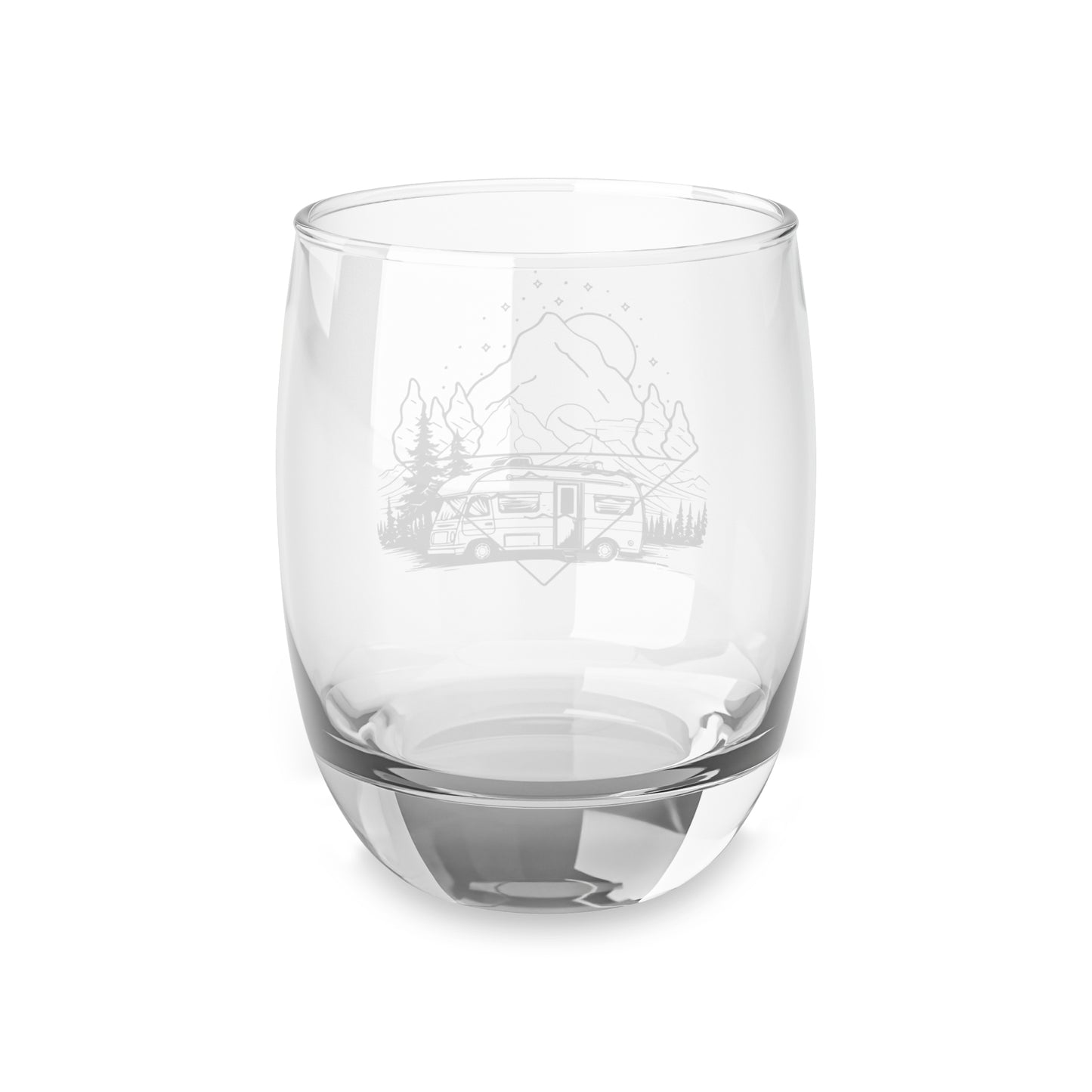 Adventure-Camping Whiskey Glass with Mountain Design