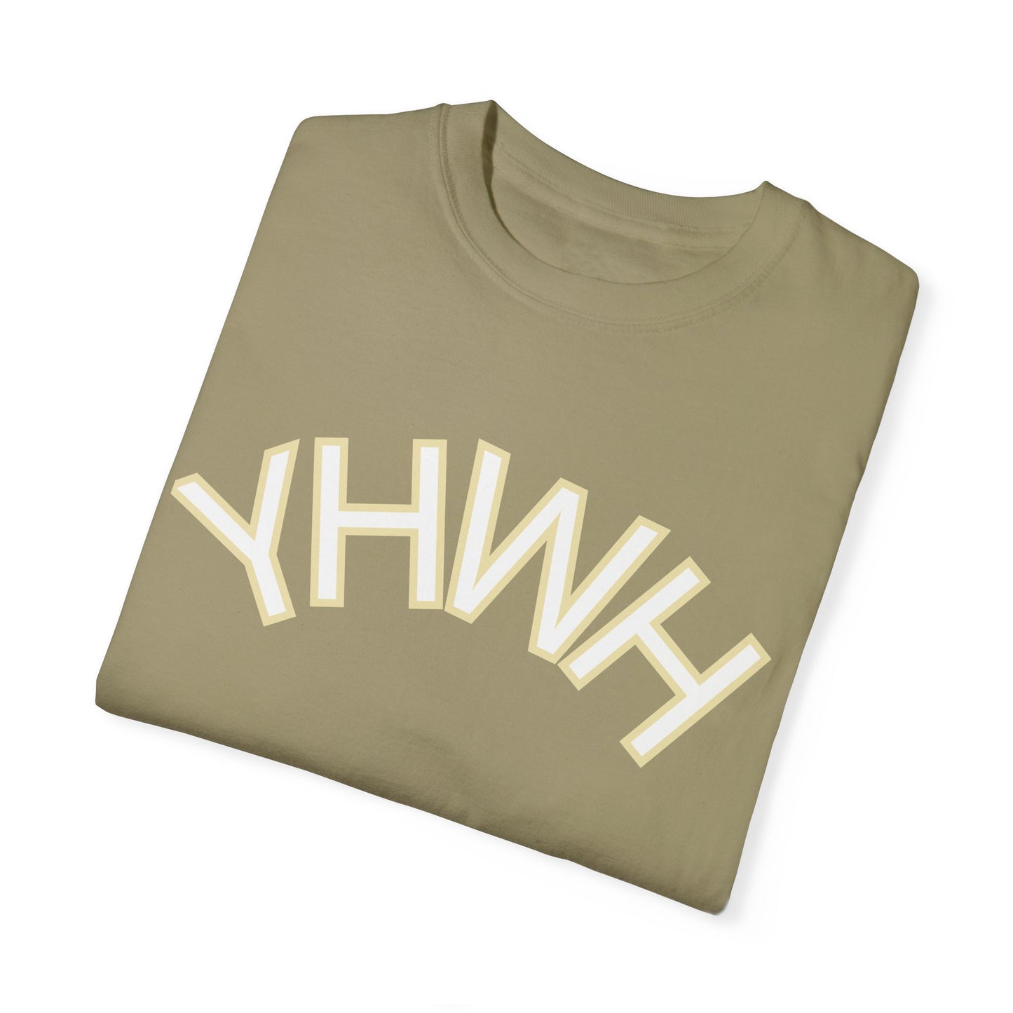 Unisex Garment-Dyed T-Shirt with YHWH Design - Casual Spiritual Fashion