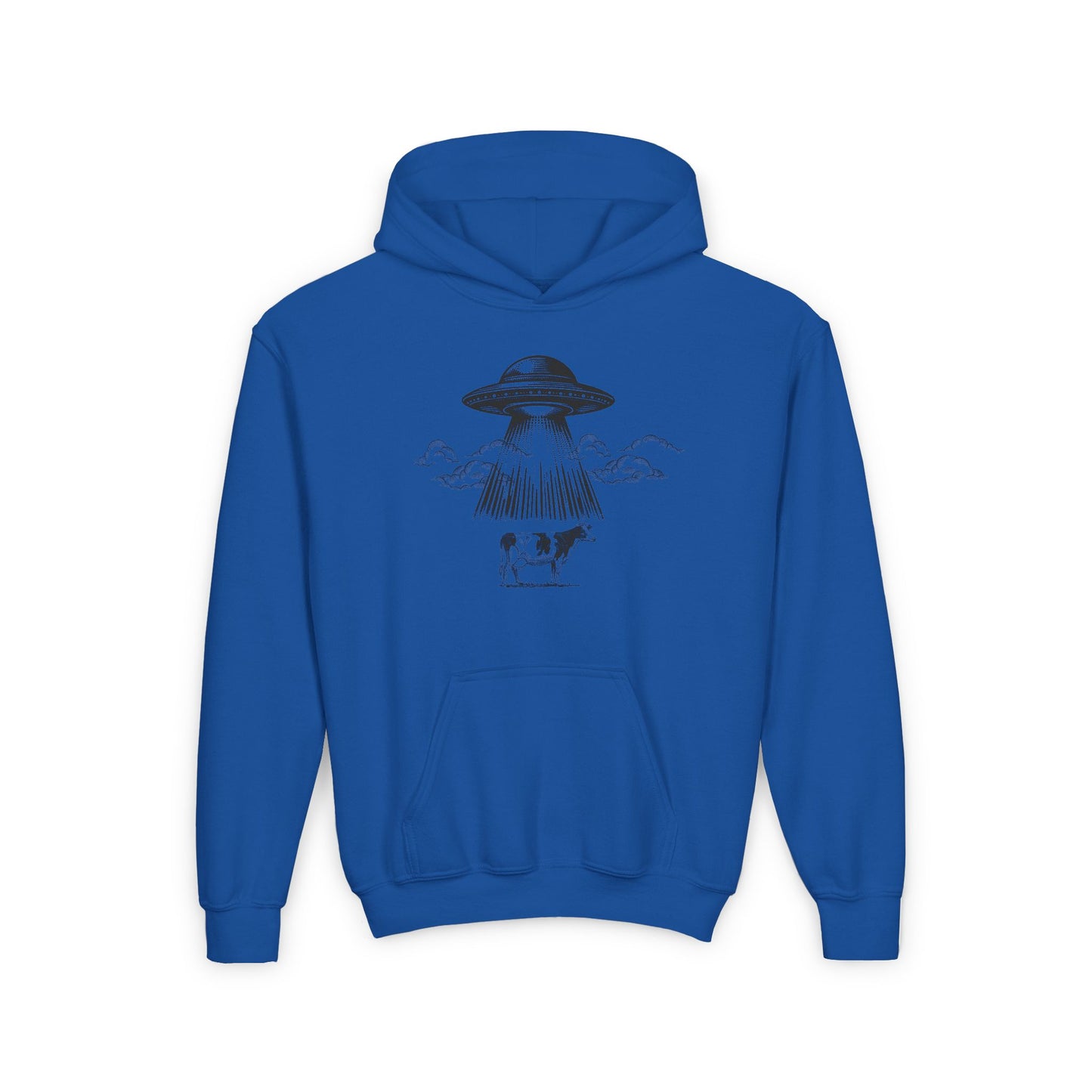 Youth Heavy Blend UFO Hoodie - Fun Space Travel Design for Kids
