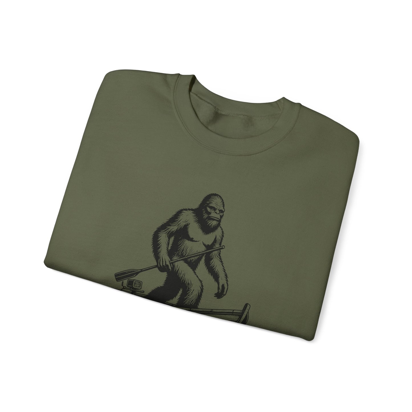Bigfoot Fishing Adventure Crewneck Sweatshirt - Unisex, Cozy Apparel for Outdoorsy Fans