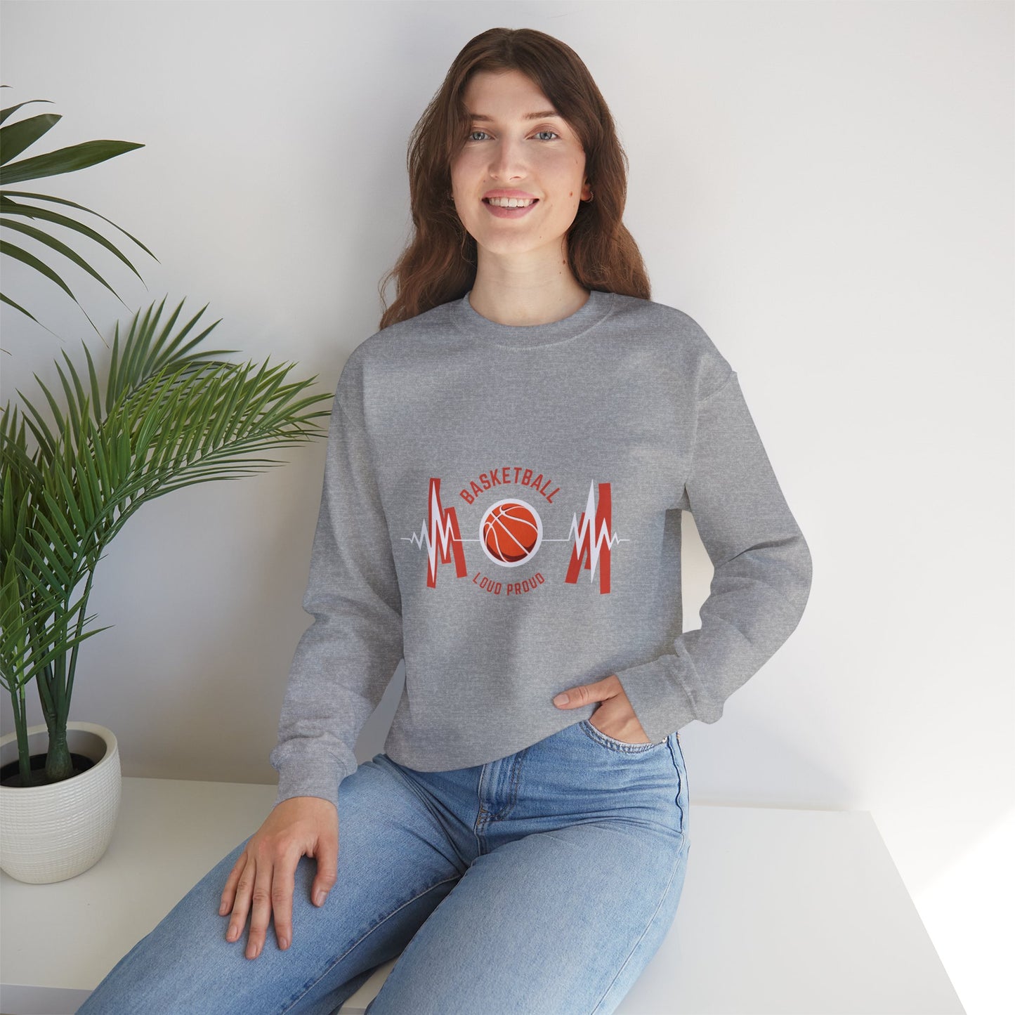 Basketball Loud & Proud Crewneck Sweatshirt for Sports Enthusiasts