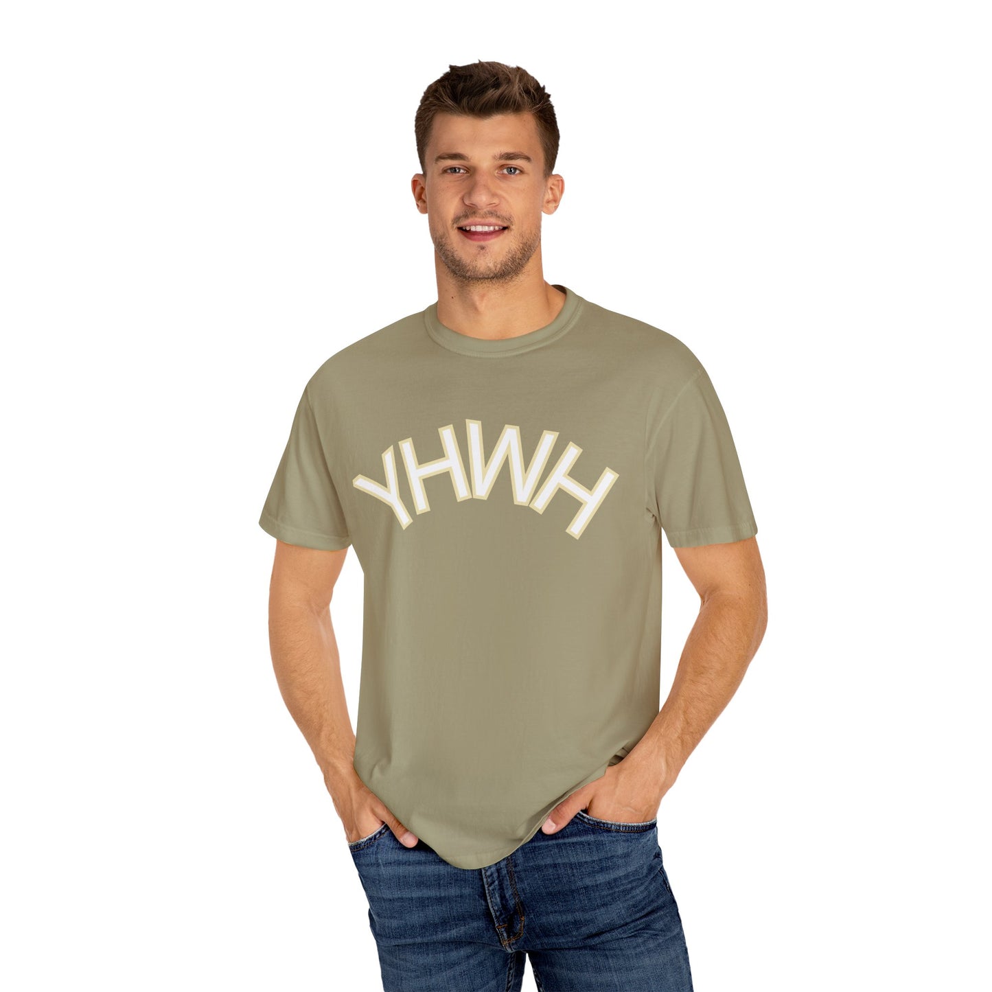 Unisex Garment-Dyed T-Shirt with YHWH Design - Casual Spiritual Fashion