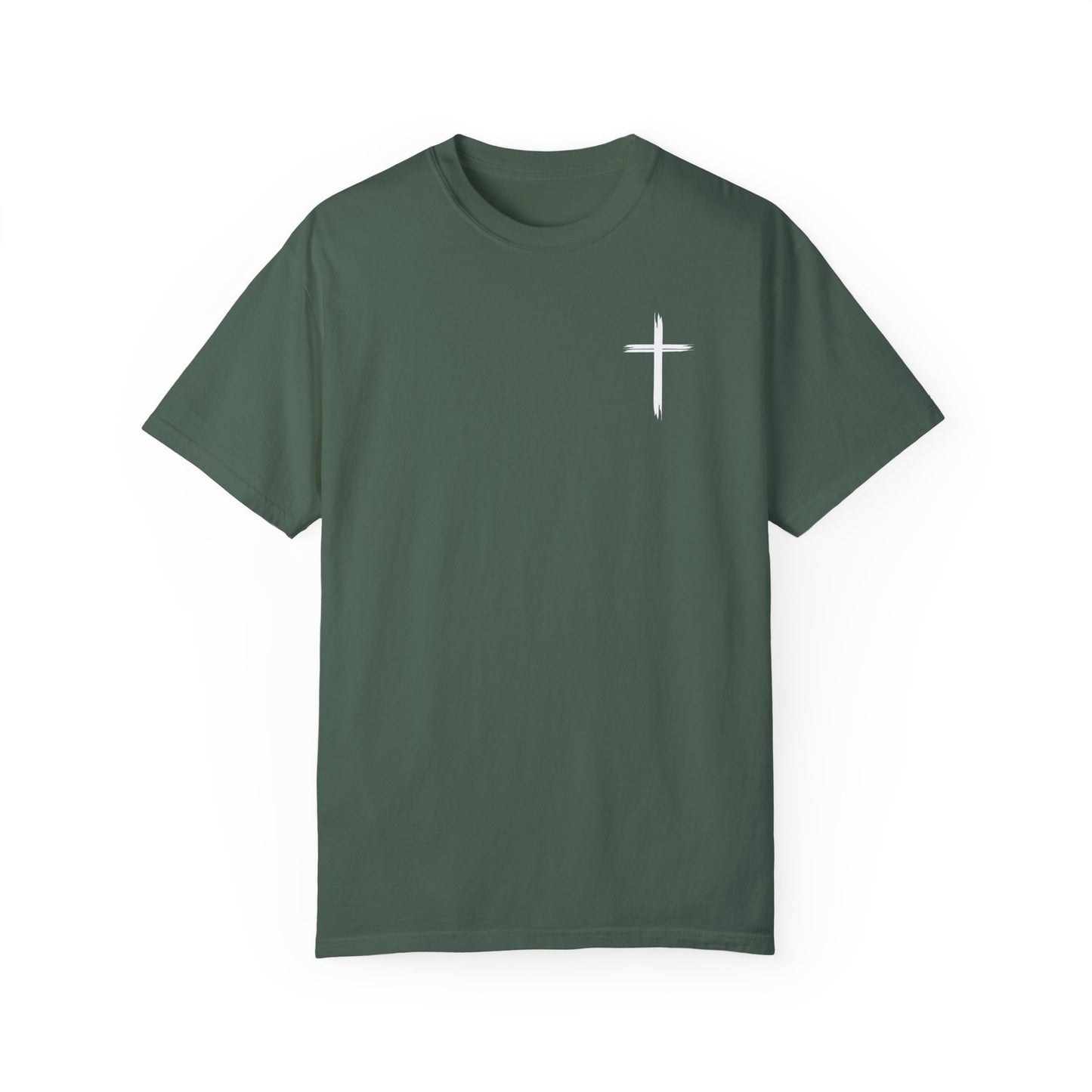 Unisex Garment-Dyed T-Shirt with Minimalist Cross Design