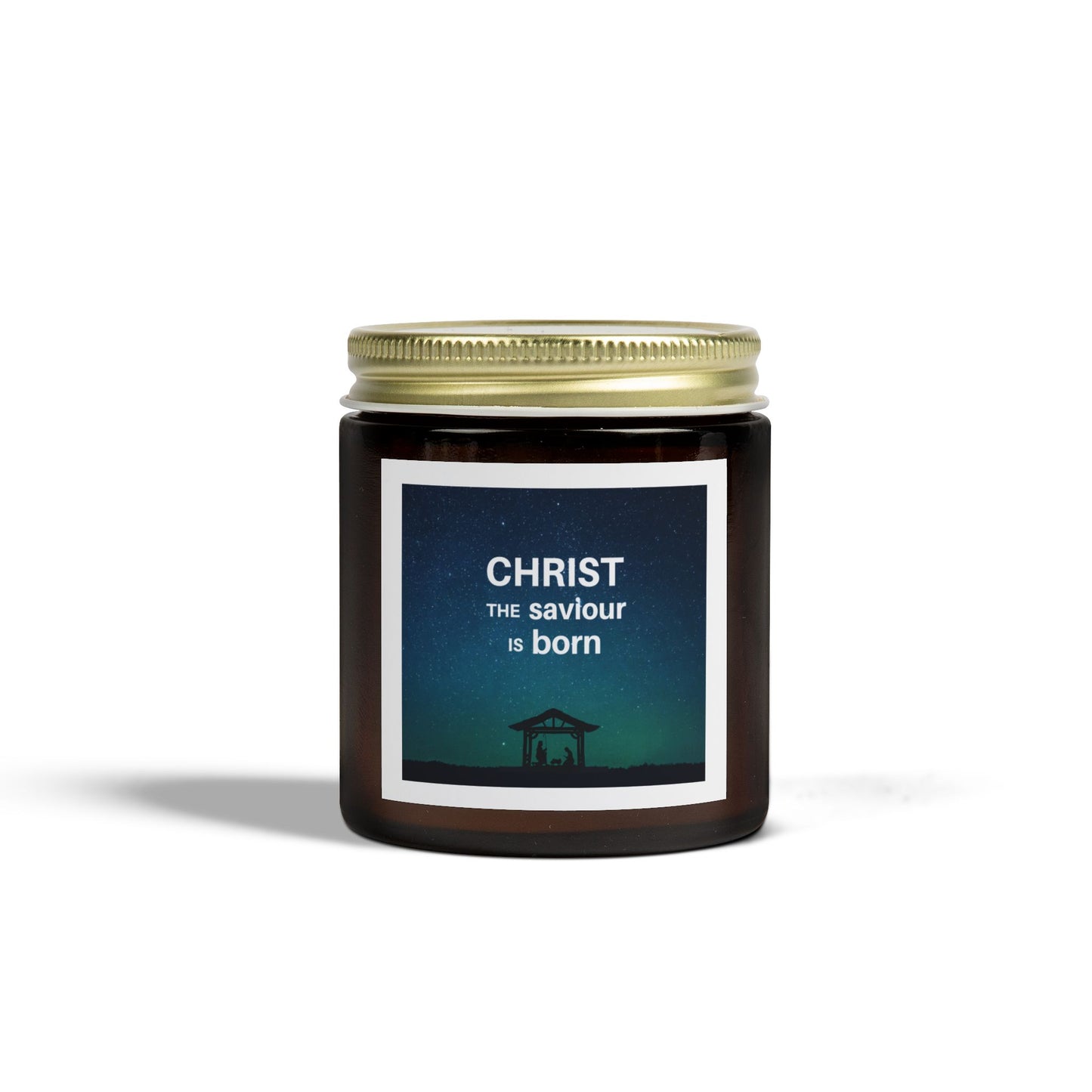 Coconut Apricot Scented Candle for Christmas - "Christ the Saviour is Born" - 4oz & 9oz