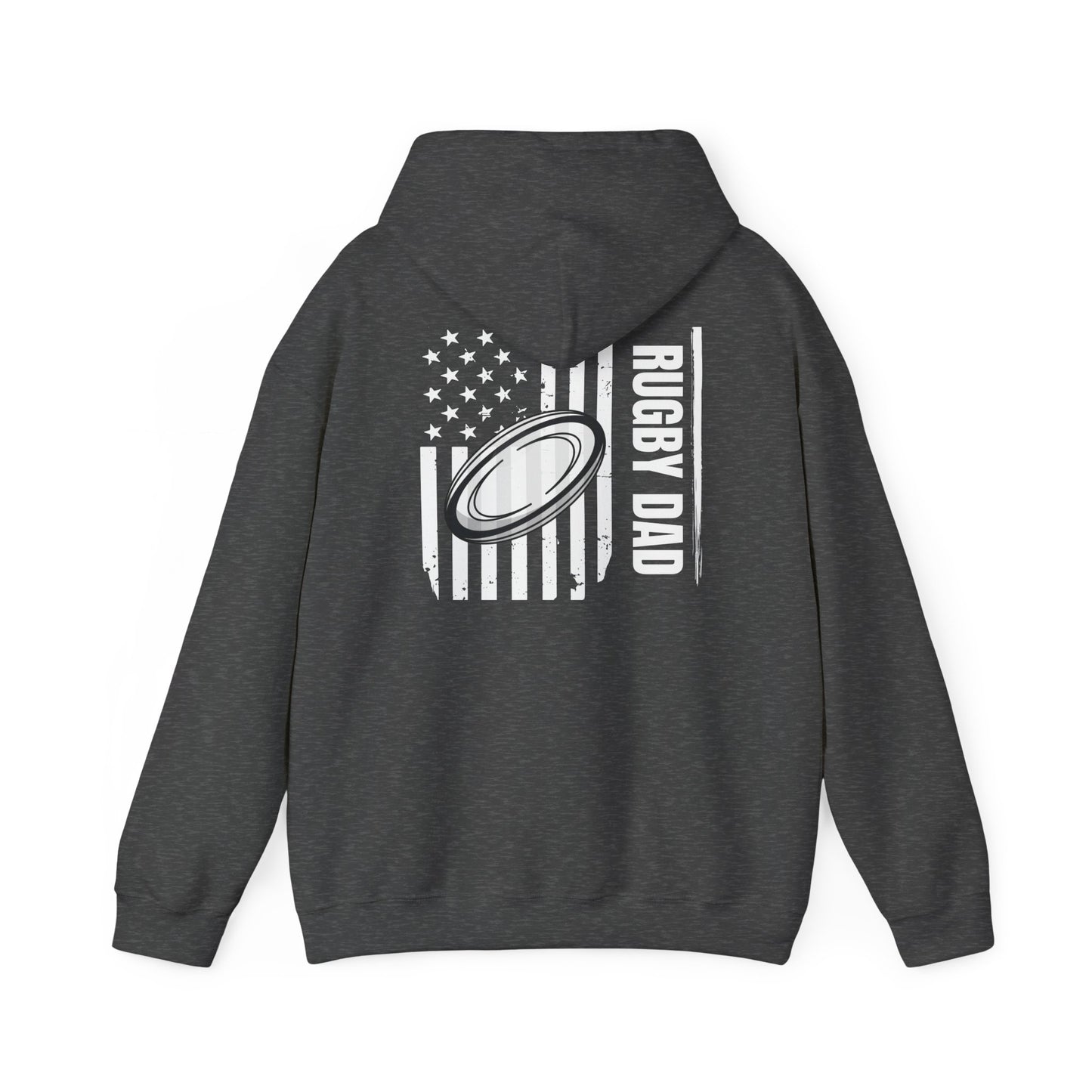 Rugby Dad Heavy Blend Hoodie - American Flag Design