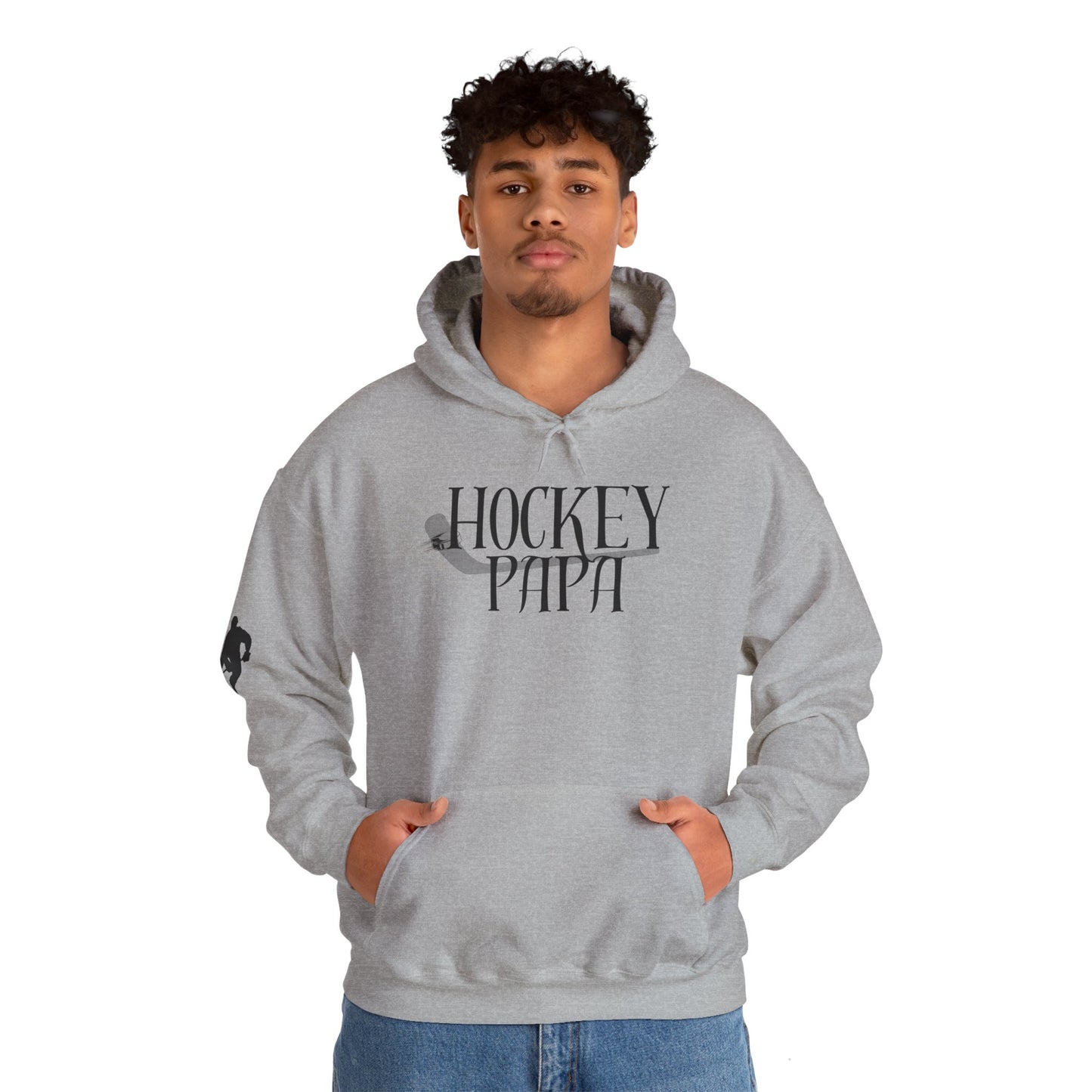 * Custom * Hockey Papa Hooded Sweatshirt - Unisex Heavy Blend